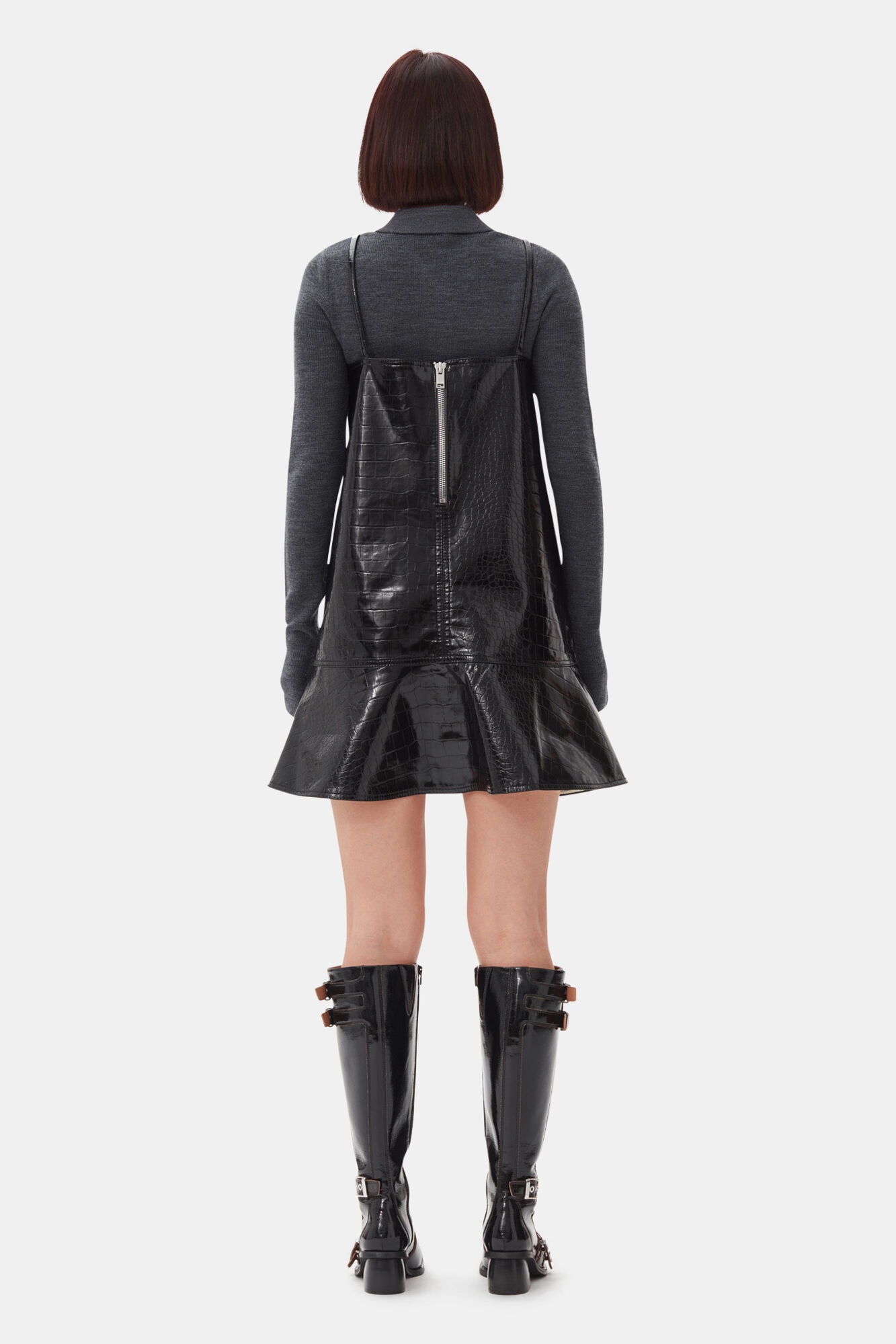 BLACK FUTURE COATED MINI DRESS - 5