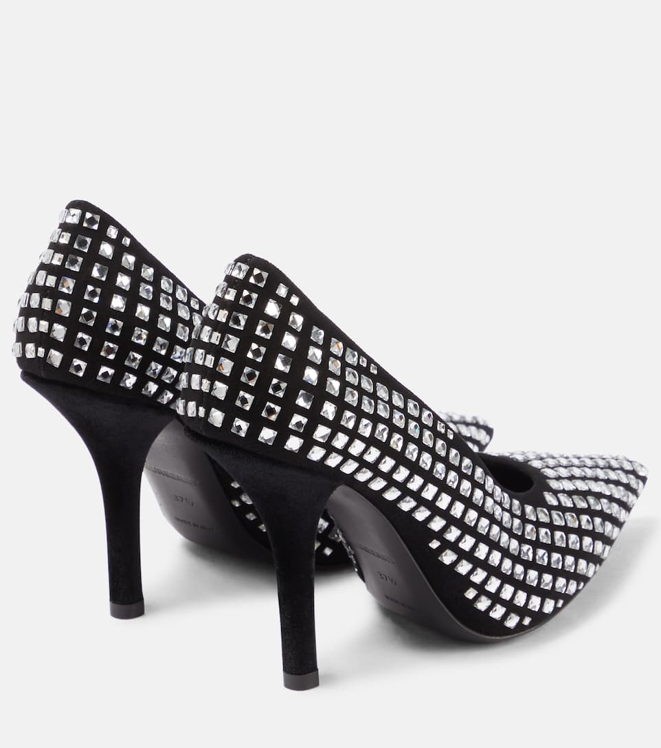 Crystal-embellished suede pumps - 3