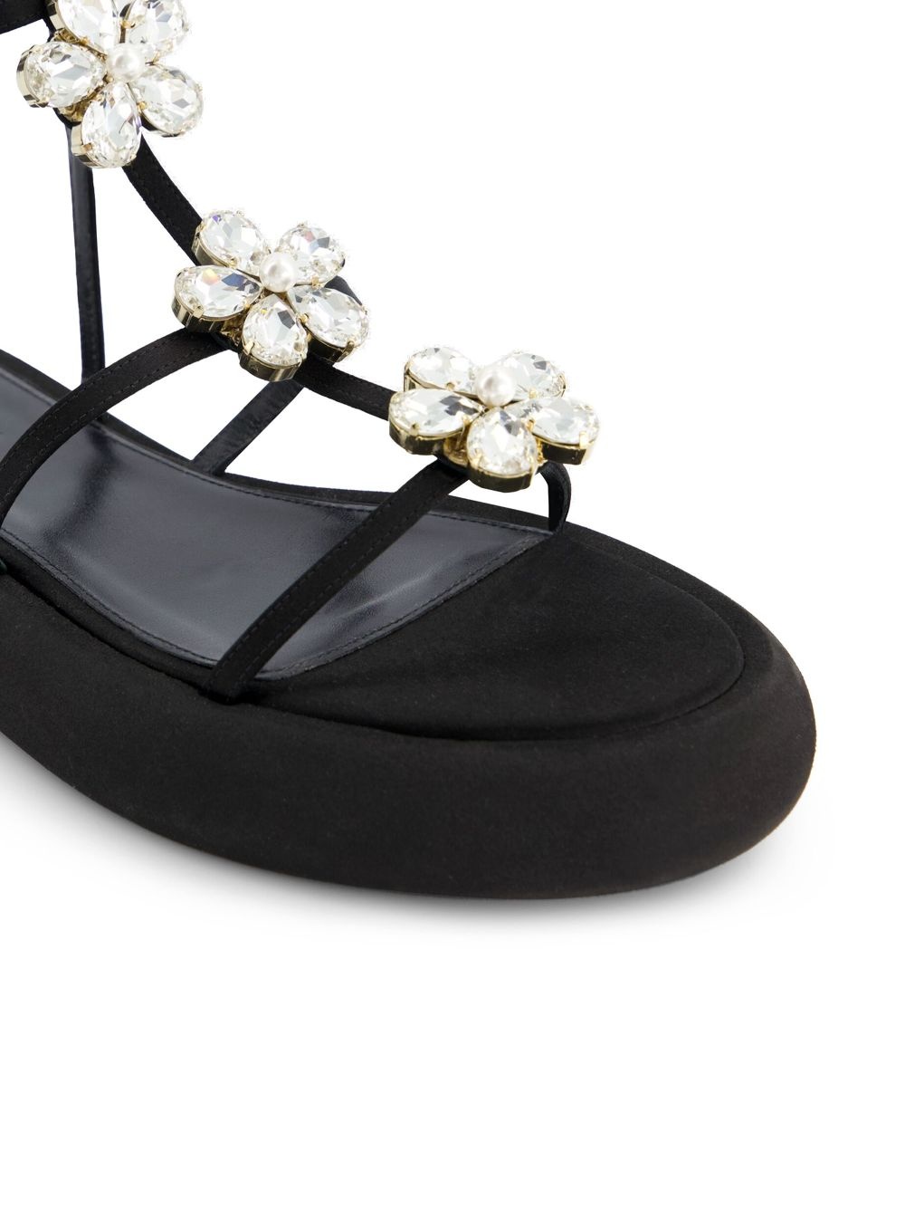 floral-appliqué flatform sandals - 5