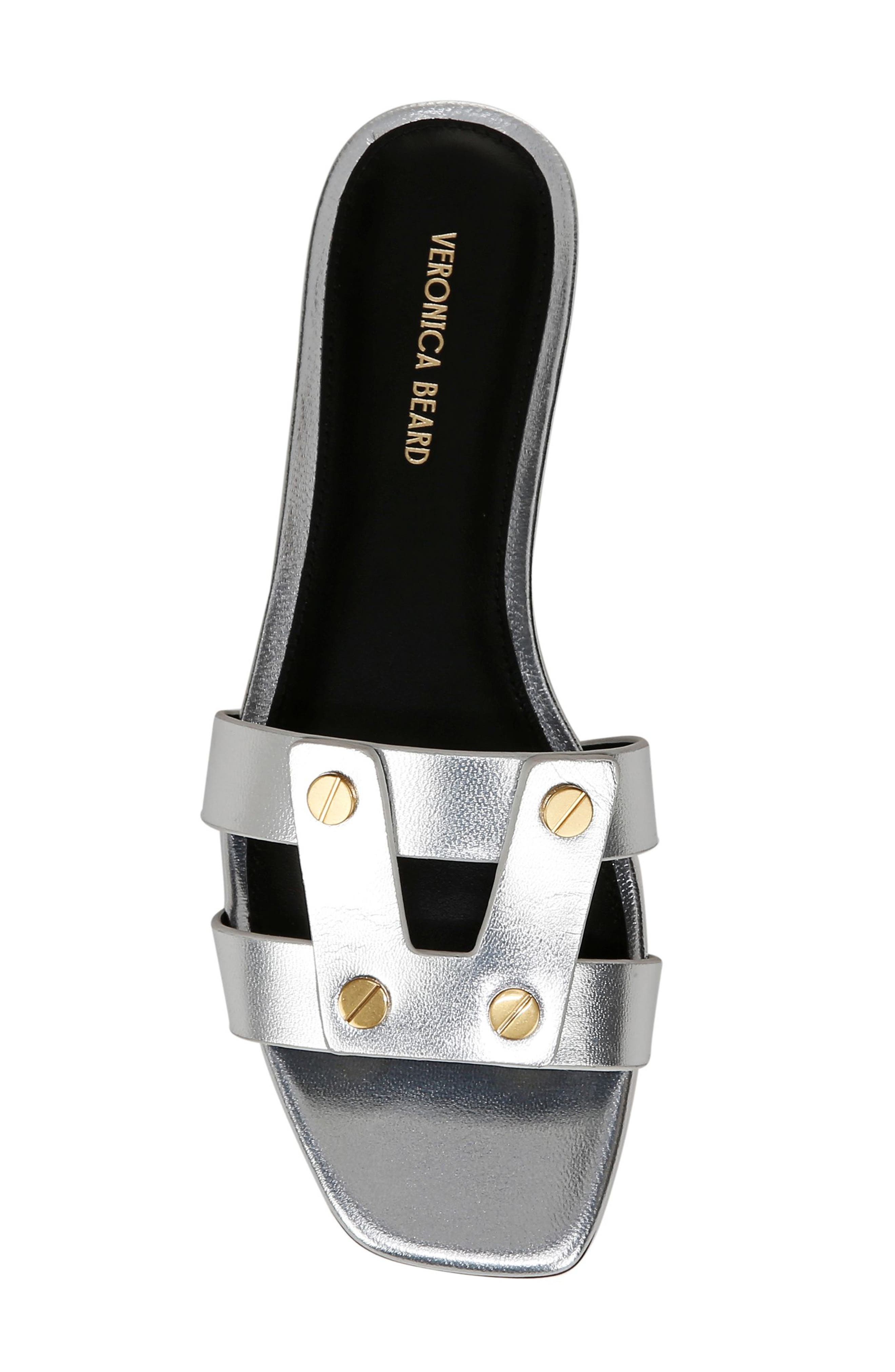Veronica Beard Via Slide Sandal in Silver at Nordstrom - 5