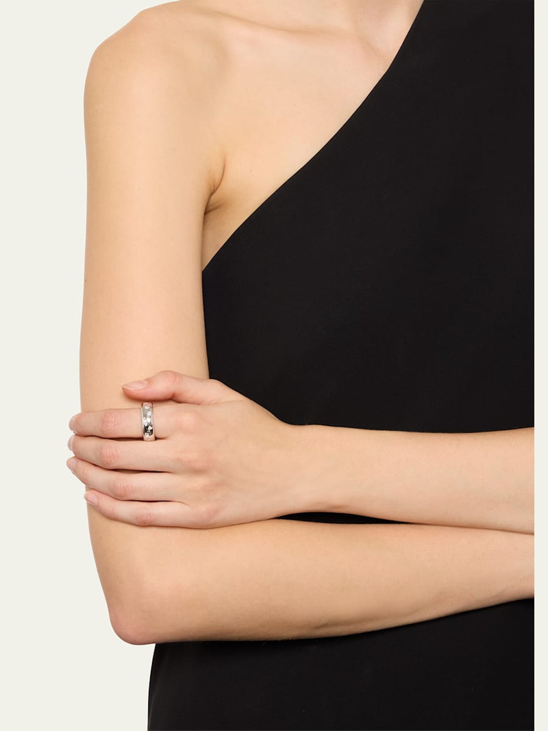 Pomellato 18K White Gold Iconica Ring with Fancy Set Diamonds outlook