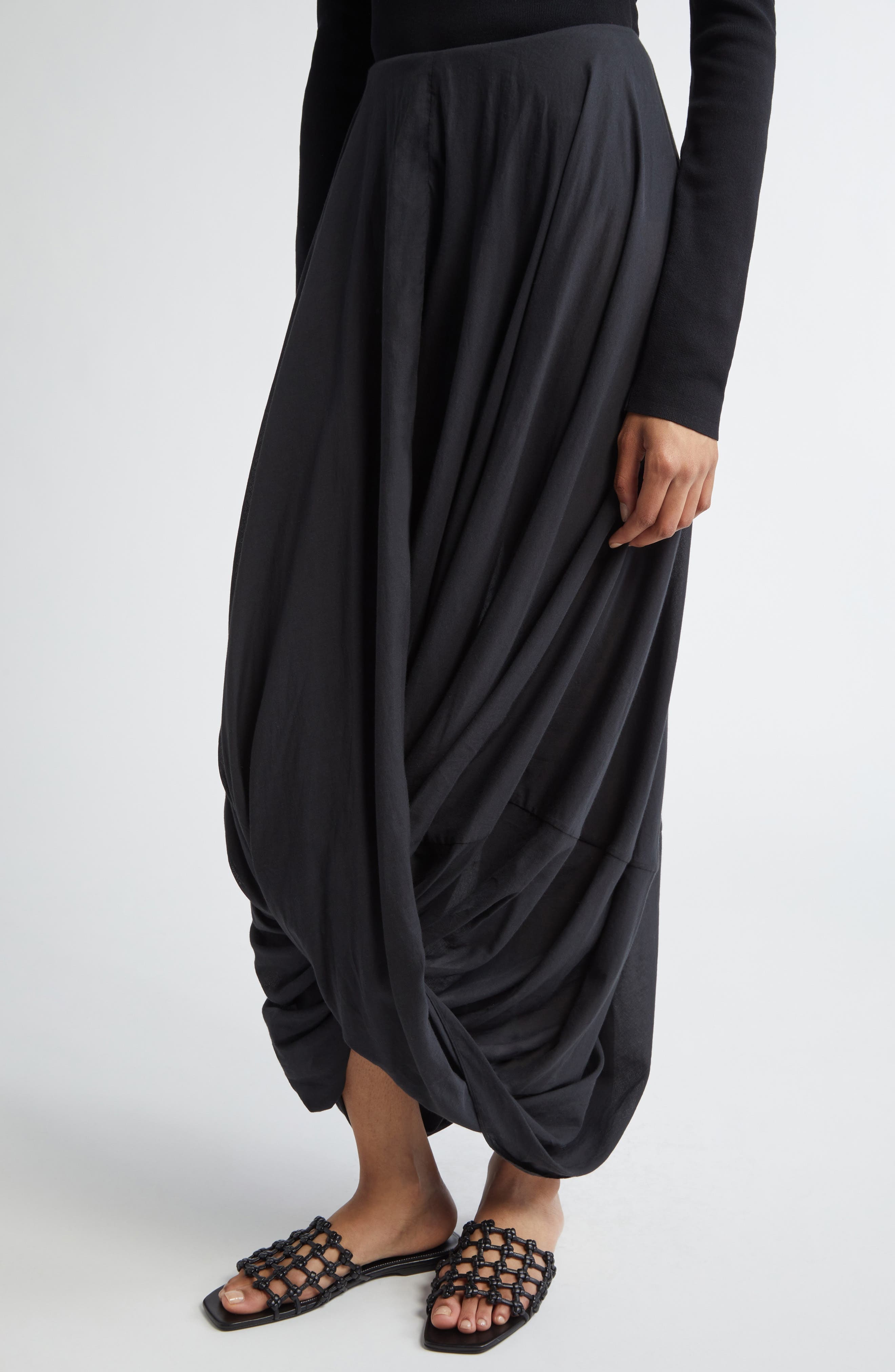 TOTEME Cocoon Maxi Skirt in Black at Nordstrom - 4