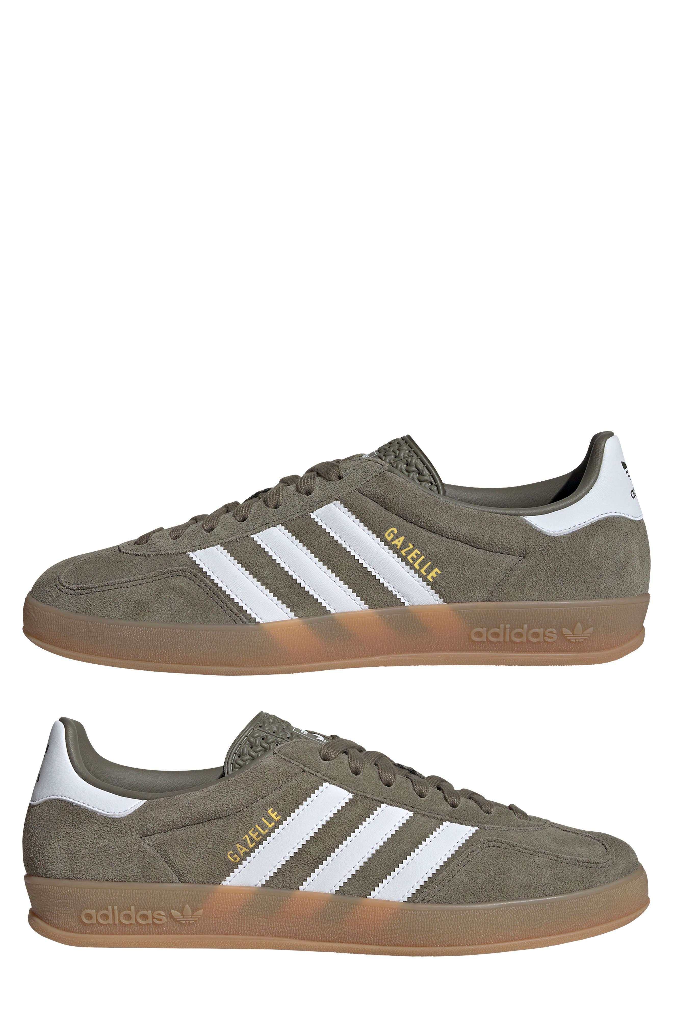 adidas Gazelle Sneaker in Olive/White/Gold Metallic at Nordstrom - 7