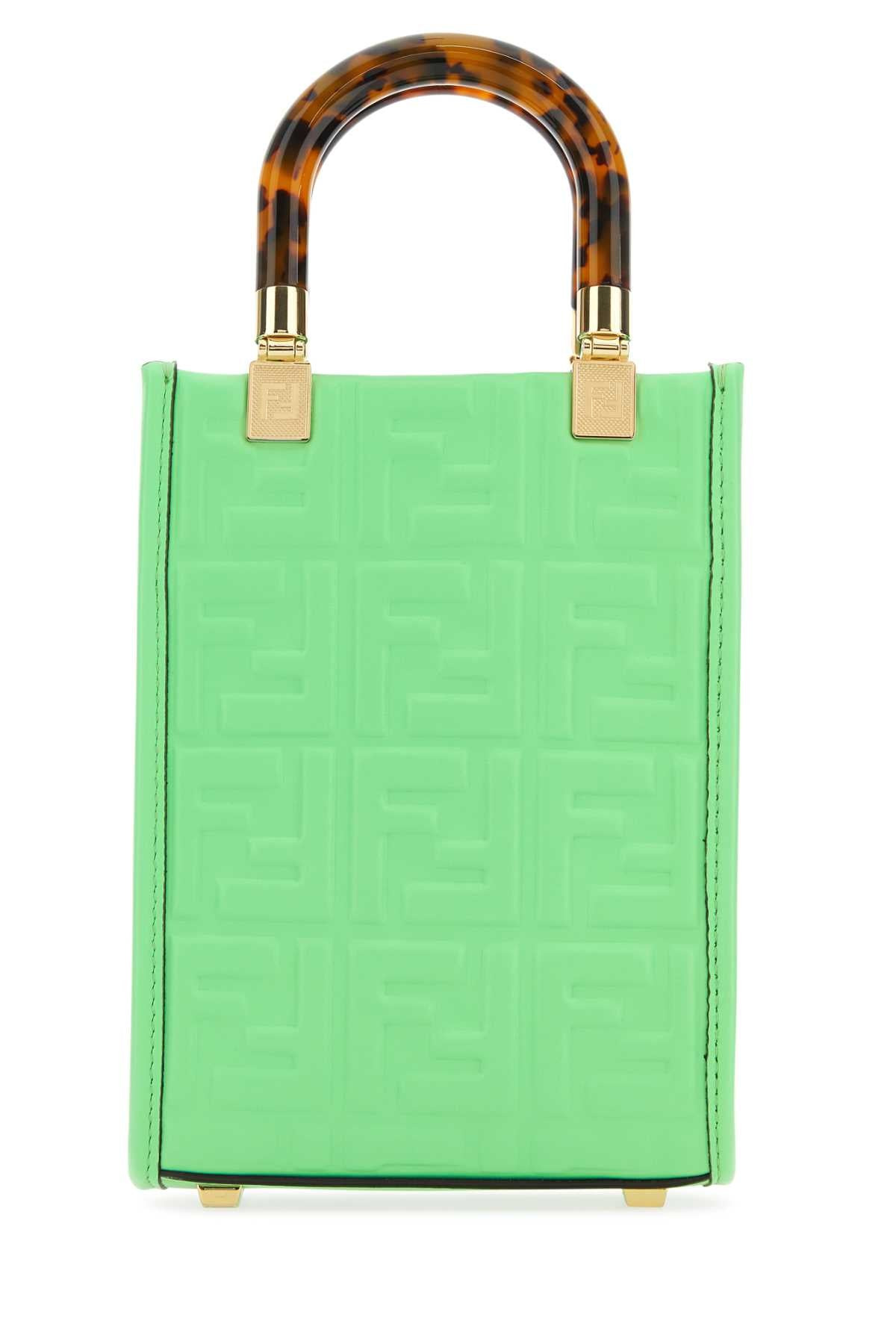 Fendi Women Green Leather Mini Sunshine Handbag - 3