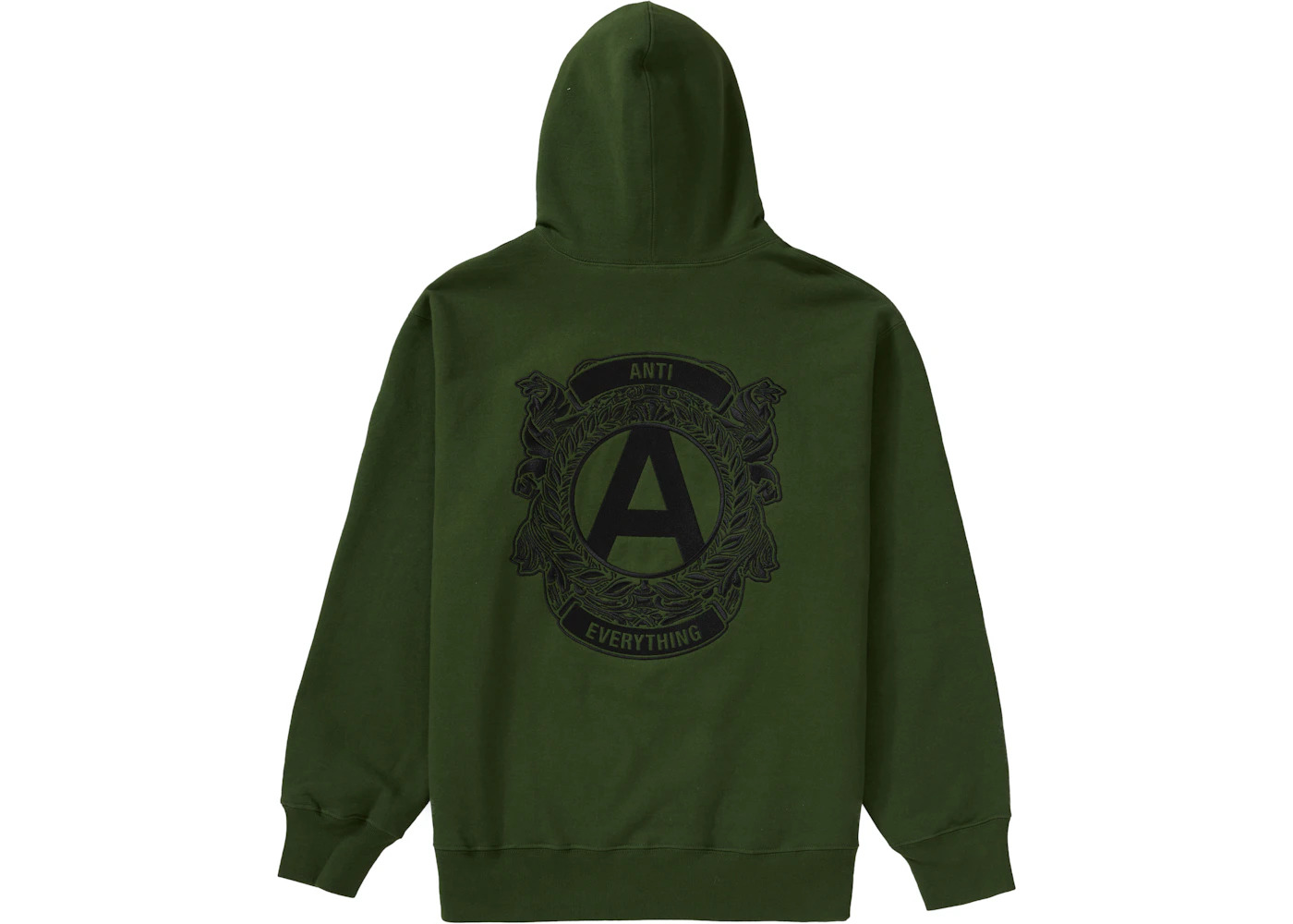 Supreme Anti Hooded Sweatshirt Green - 1