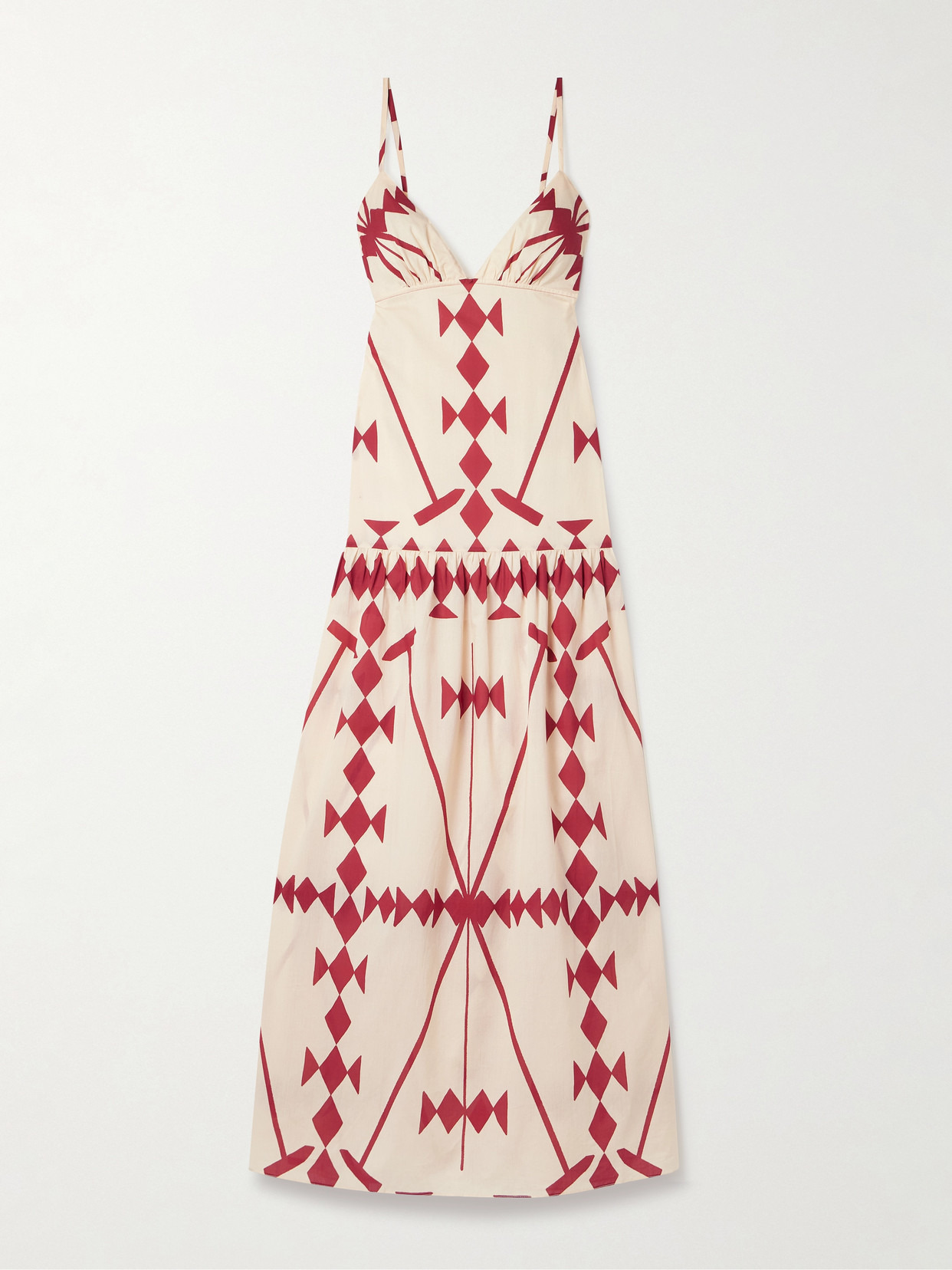 Zea Palm Printed Cotton-poplin Maxi Dress - 1