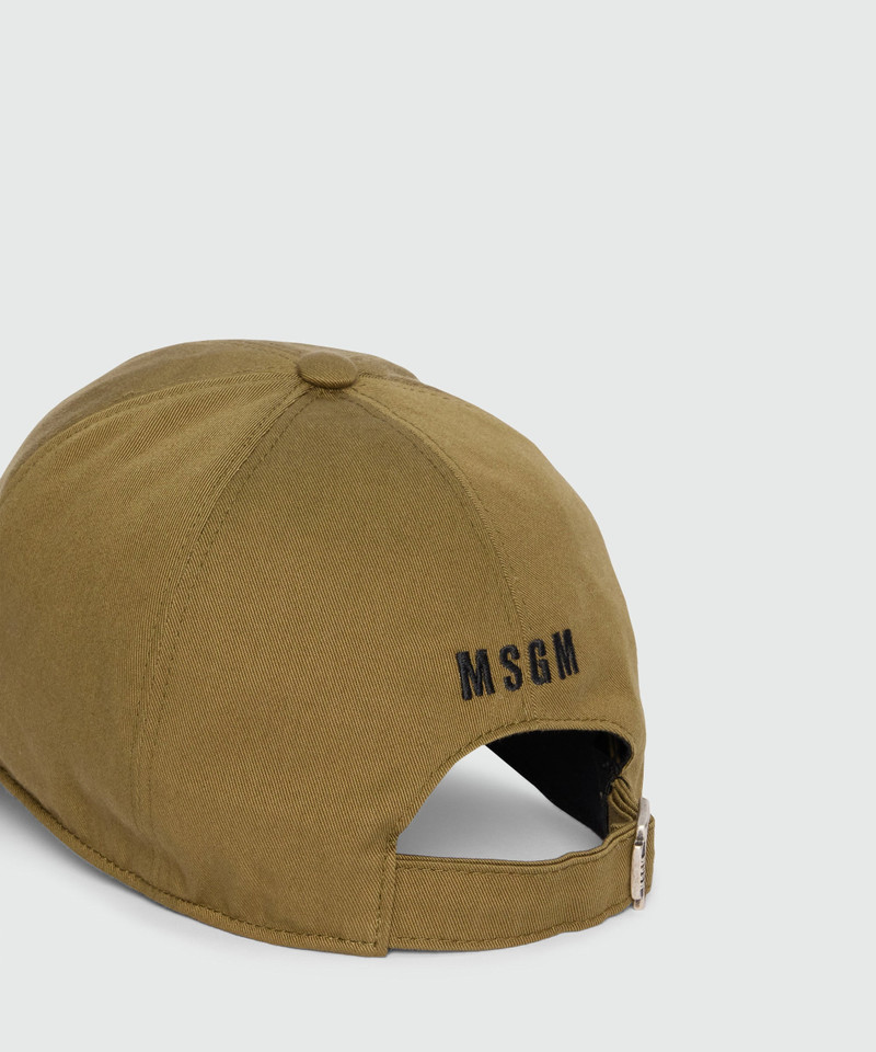 MSGM Military green baseball cap with MSGM embroidery outlook