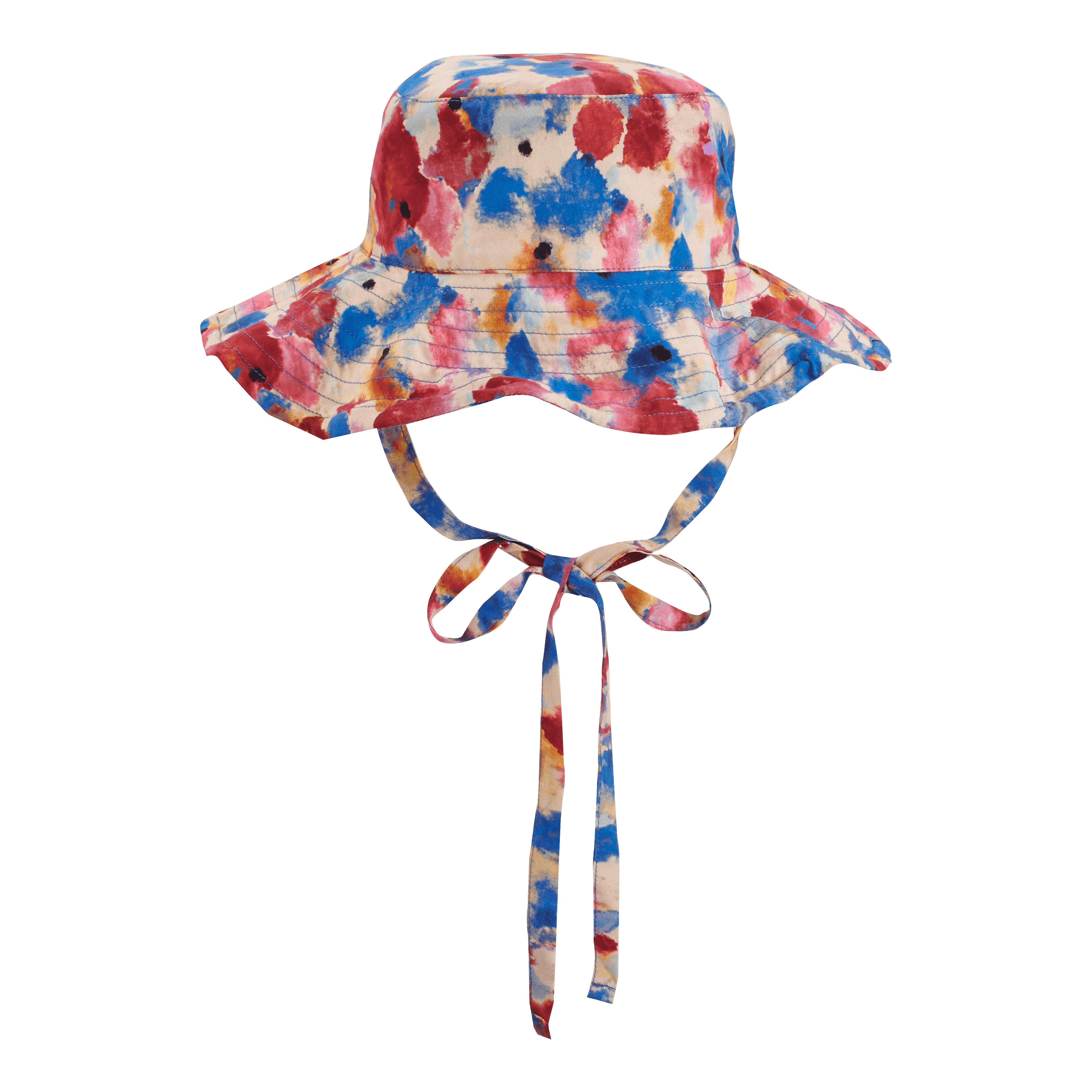 Girls Vicose Beach Hat Flowers in the Sky - 1