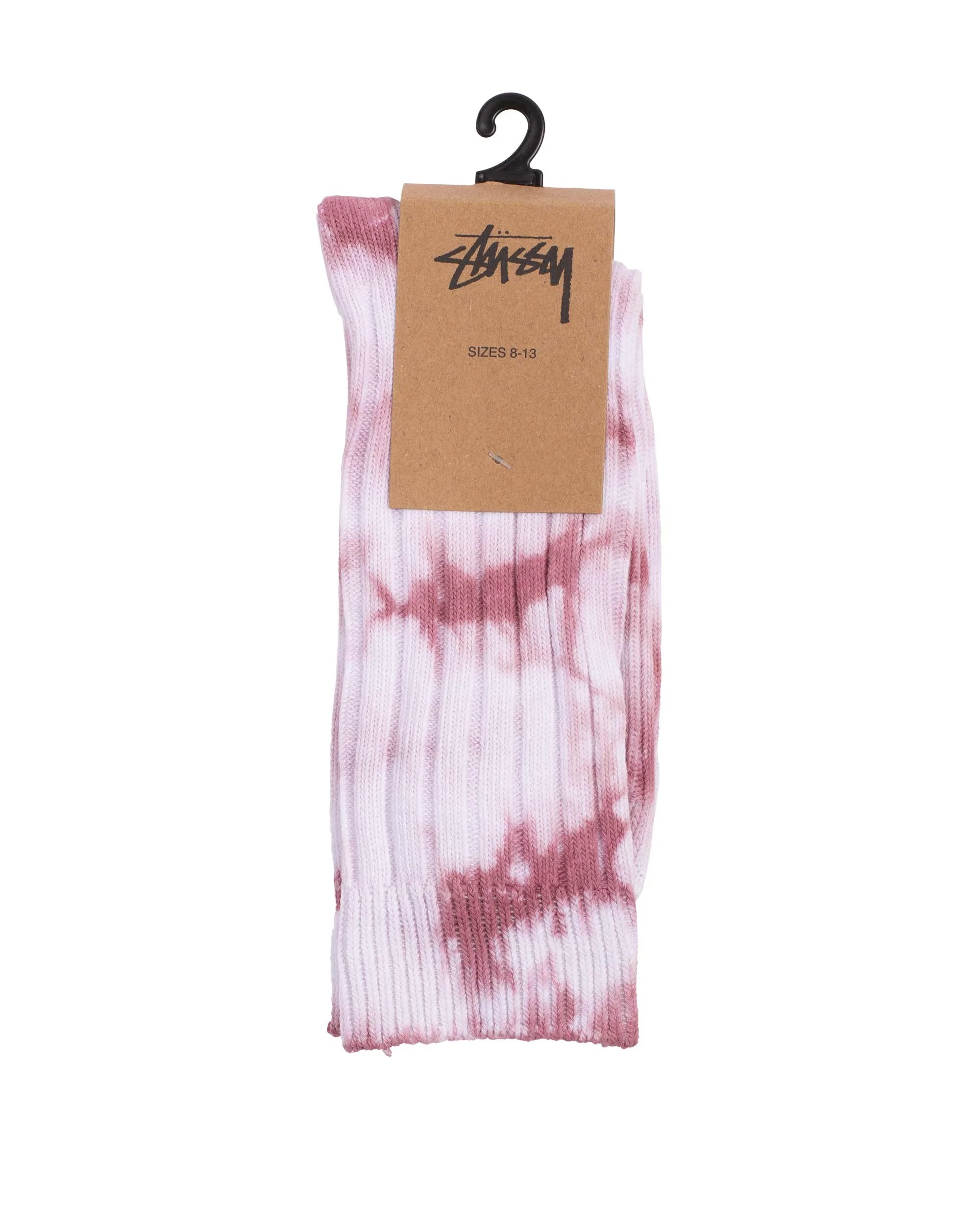 Stüssy Dyed Ribbed Crew Socks Berry - 1