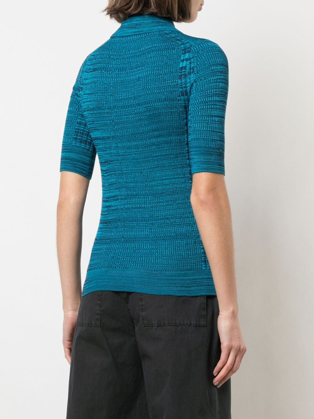 marl knit polo shirt - 4