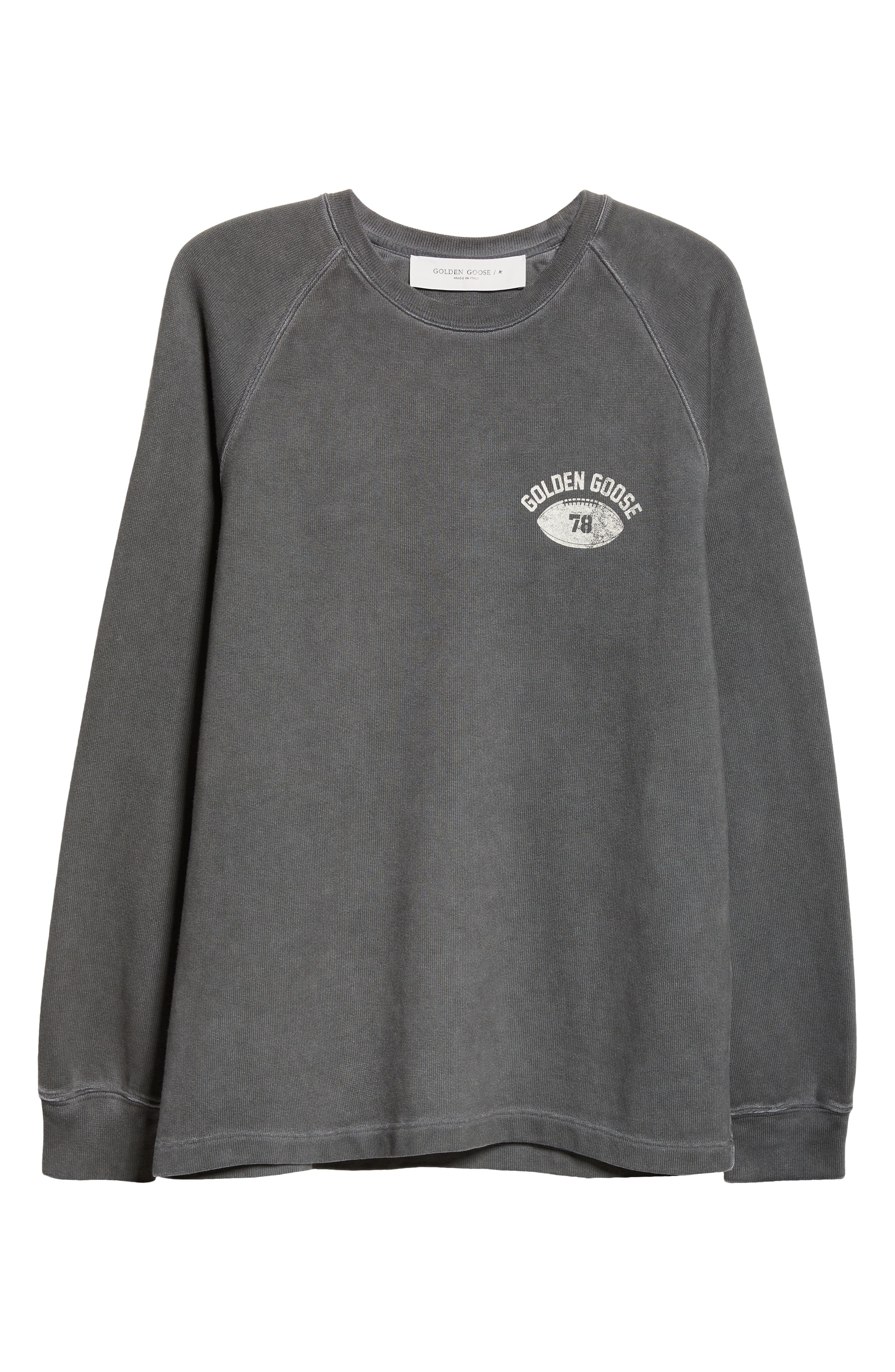 Golden Goose Journey Faded Long Sleeve Graphic Sweatshirt in Anthracite/Heritage White at Nordstrom - 6