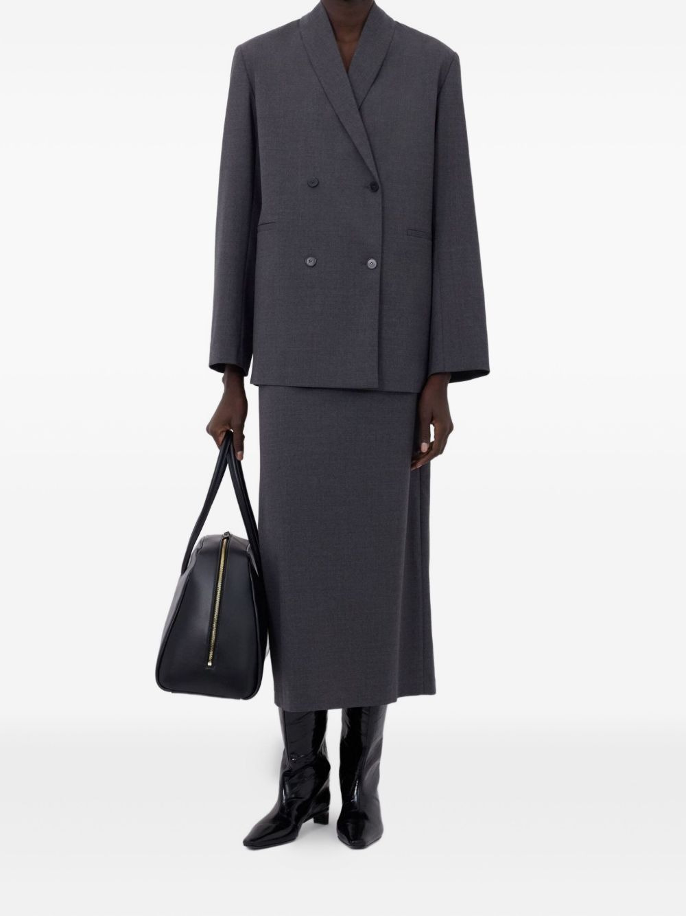 double-breasted shawl-collar blazer - 2