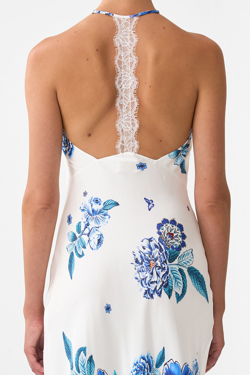 HALTER SLIP DRESS WITH LACE STRAP - 6