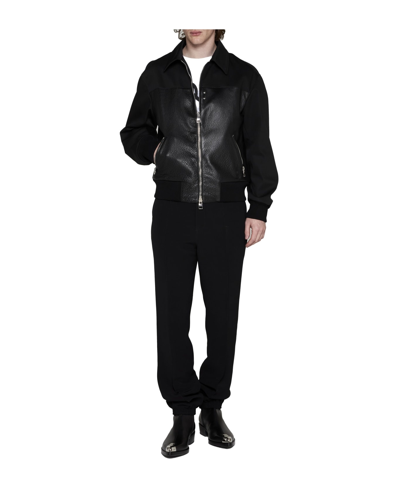 Leather Bomber Jacket - 3