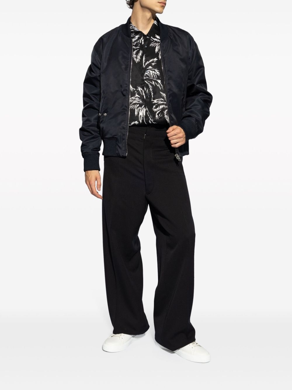 logo-embroidered bomber jacket - 2
