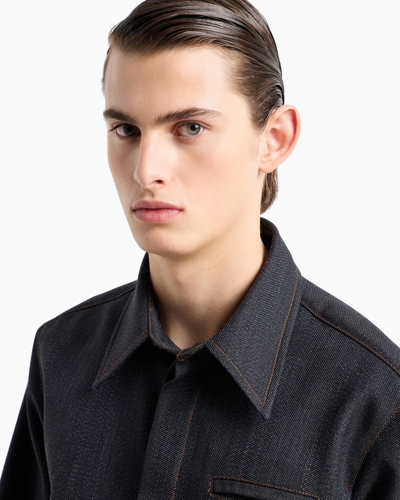 MOULINÉ WOOL-BLEND SHIRT WITH CHEVRON MOTIF - 5