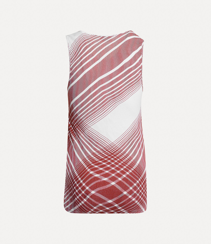 Vivienne Westwood TARTAN BURGUNDY RIB VEST outlook