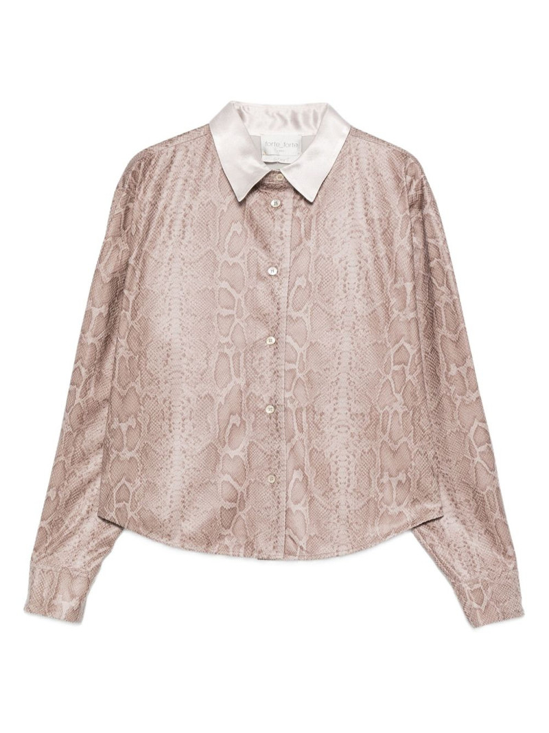 snakeskin-print long-sleeve shirt 1