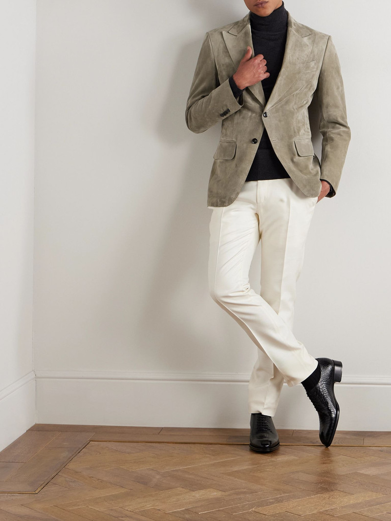 TOM FORD Dyllan Suede Blazer Mushroom outlook