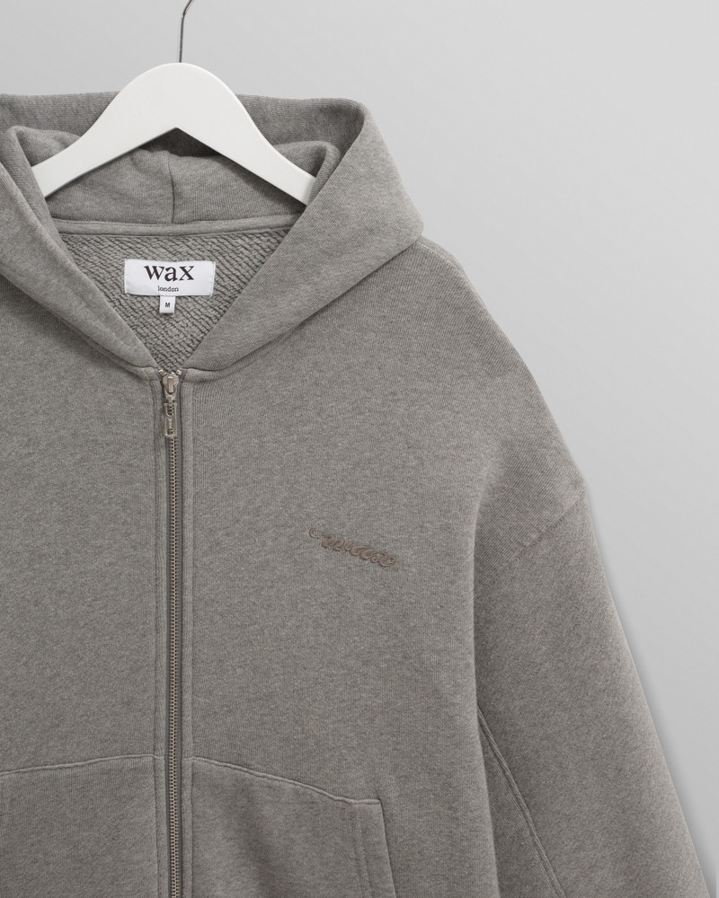 Harris - Grey Embroidered Logo Loopback Cotton Hoodie 7
