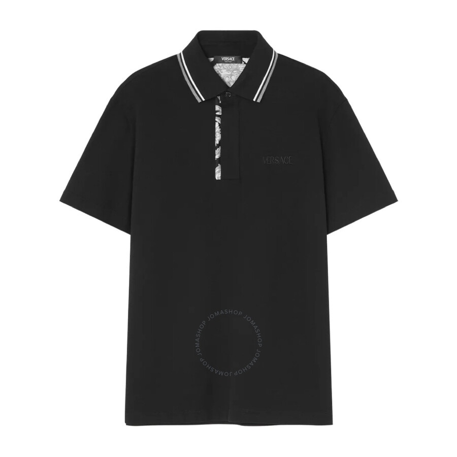 Versace Embroidered Logo Cotton. Polo Shirt - 1