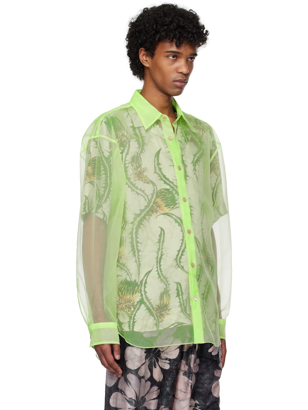 Green Organza Shirt - 2