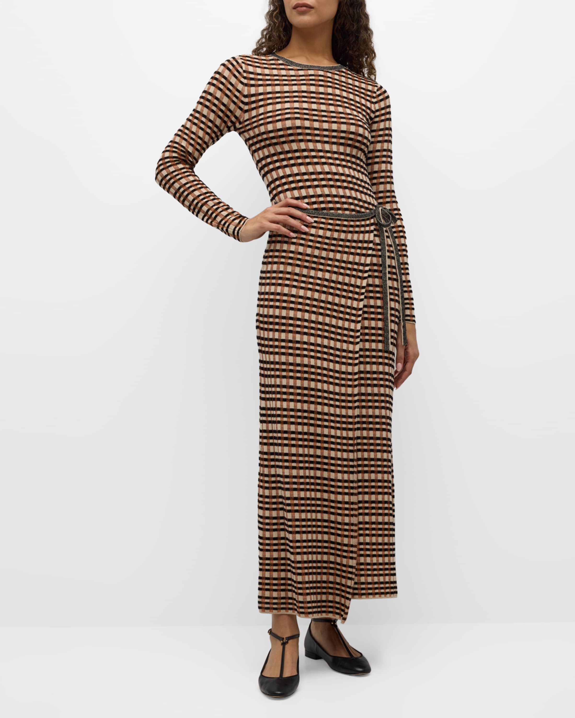 Anouk Check Jacquard Wrap Dress - 2