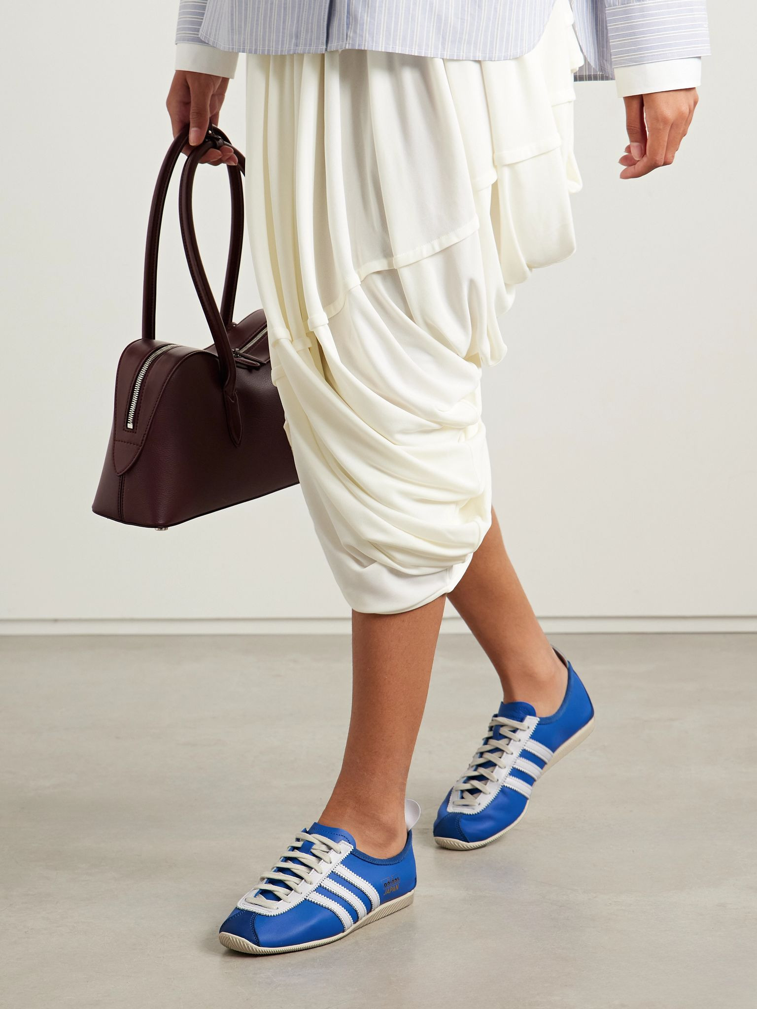 Japan suede-trimmed leather sneakers Royal blue - 2