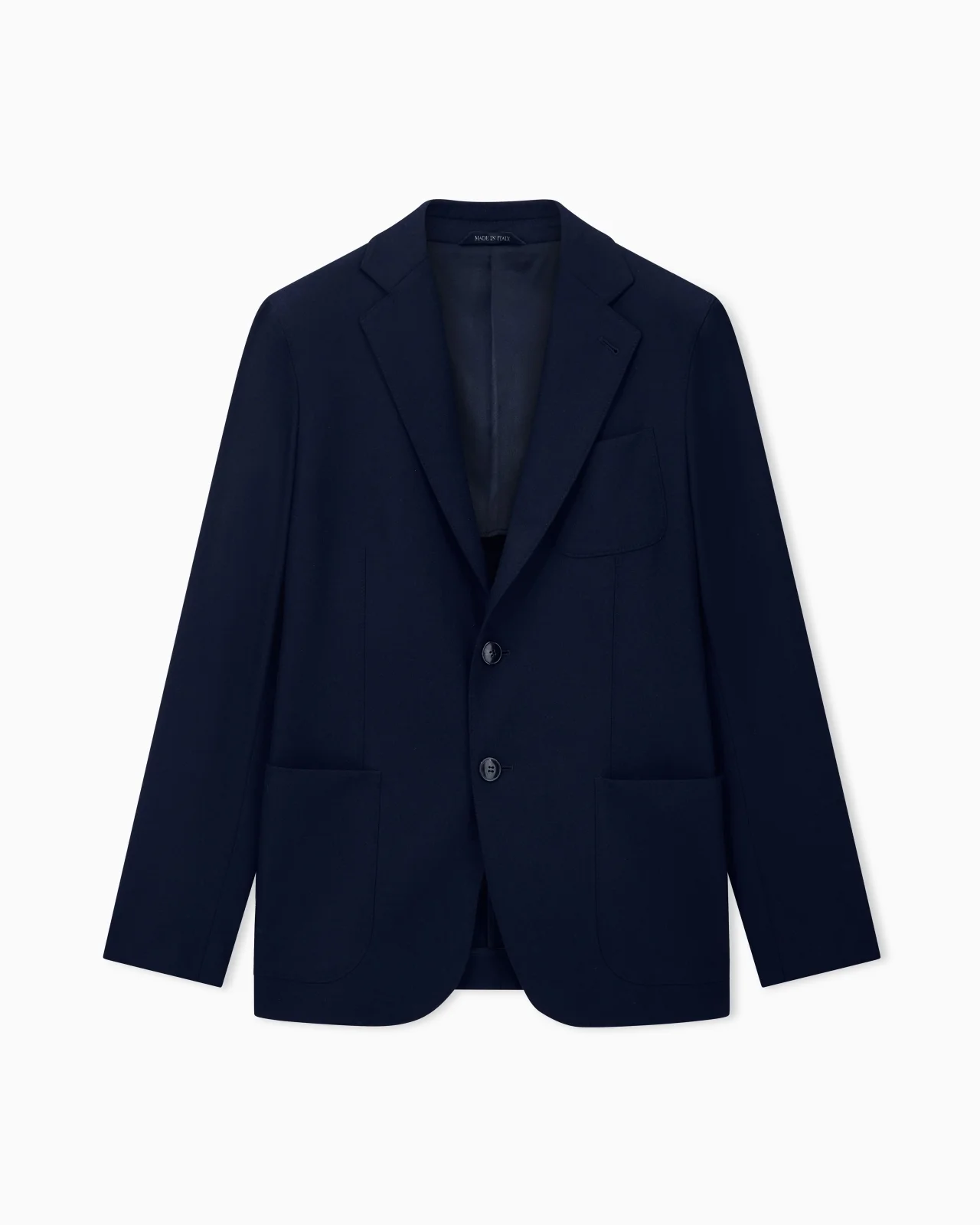 UNLINED SINGLE-BREASTED STRETCH CASHMERE JACKET WITH TWO BUTTONS - 1