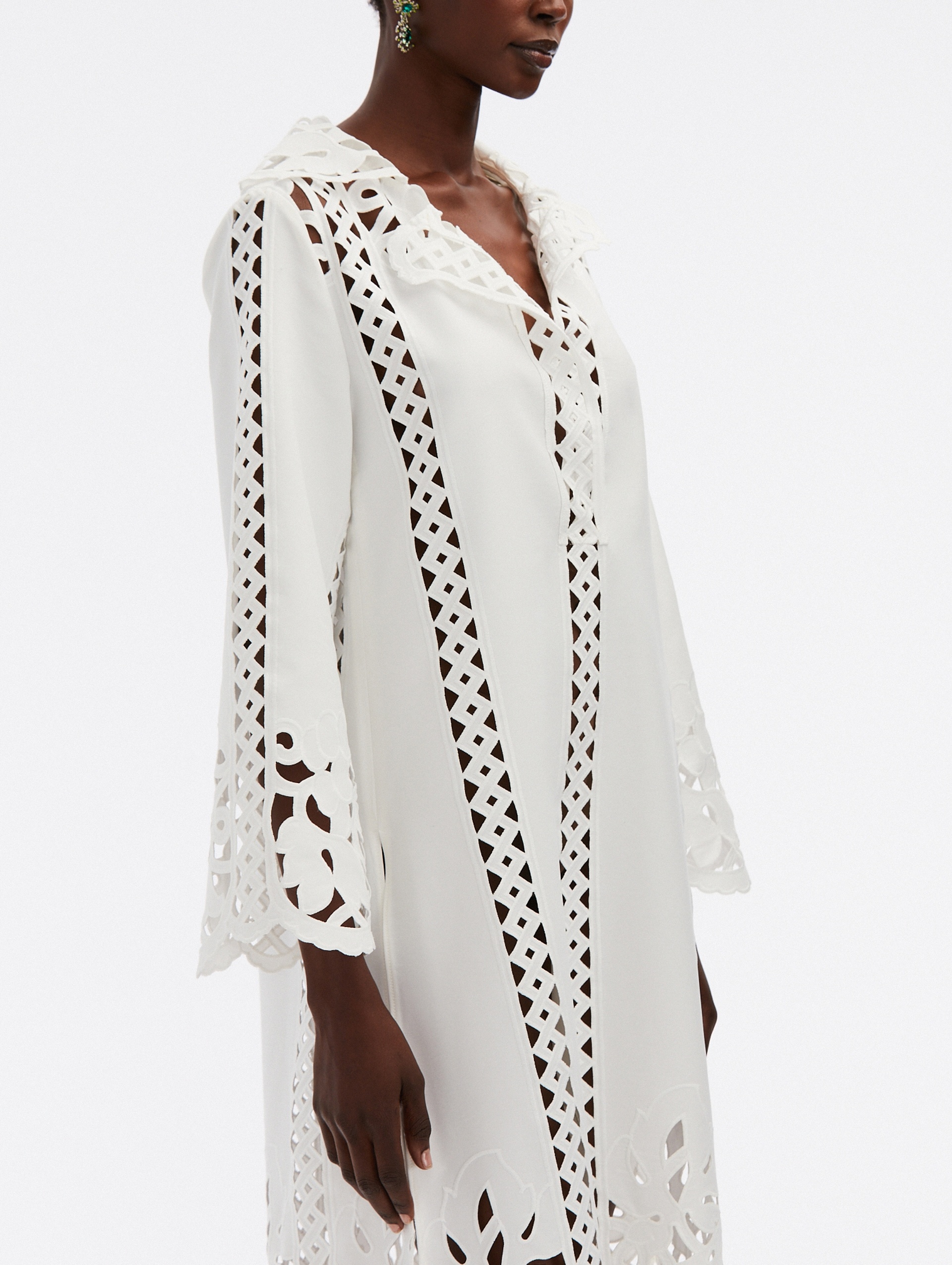 FLORAL TRELLIS GUIPURE TUNIC - 4