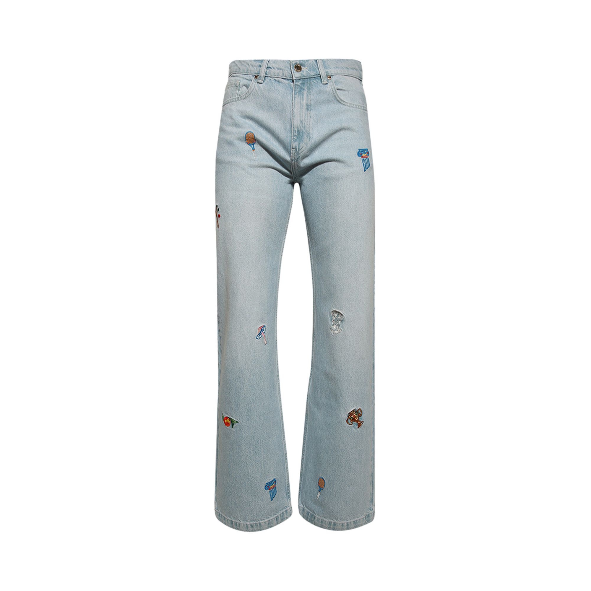Casablanca Embroidered Motif Jeans 'Light Vintage Wash' - 1