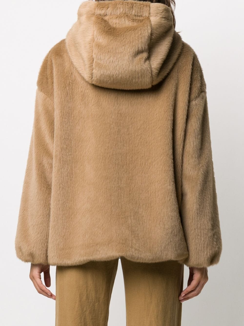 shearling style hooded jacket - 4