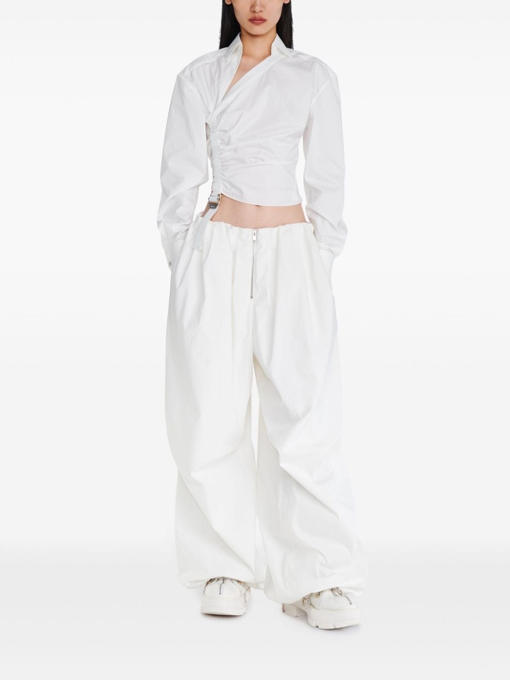 asymmetric gathered shirt - 2