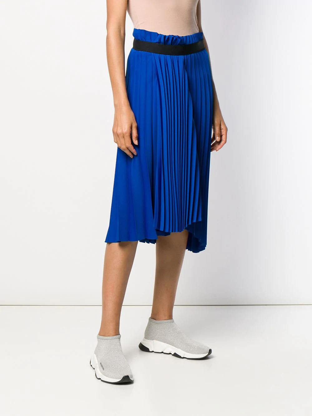 pleated asymmetric skirt - 3