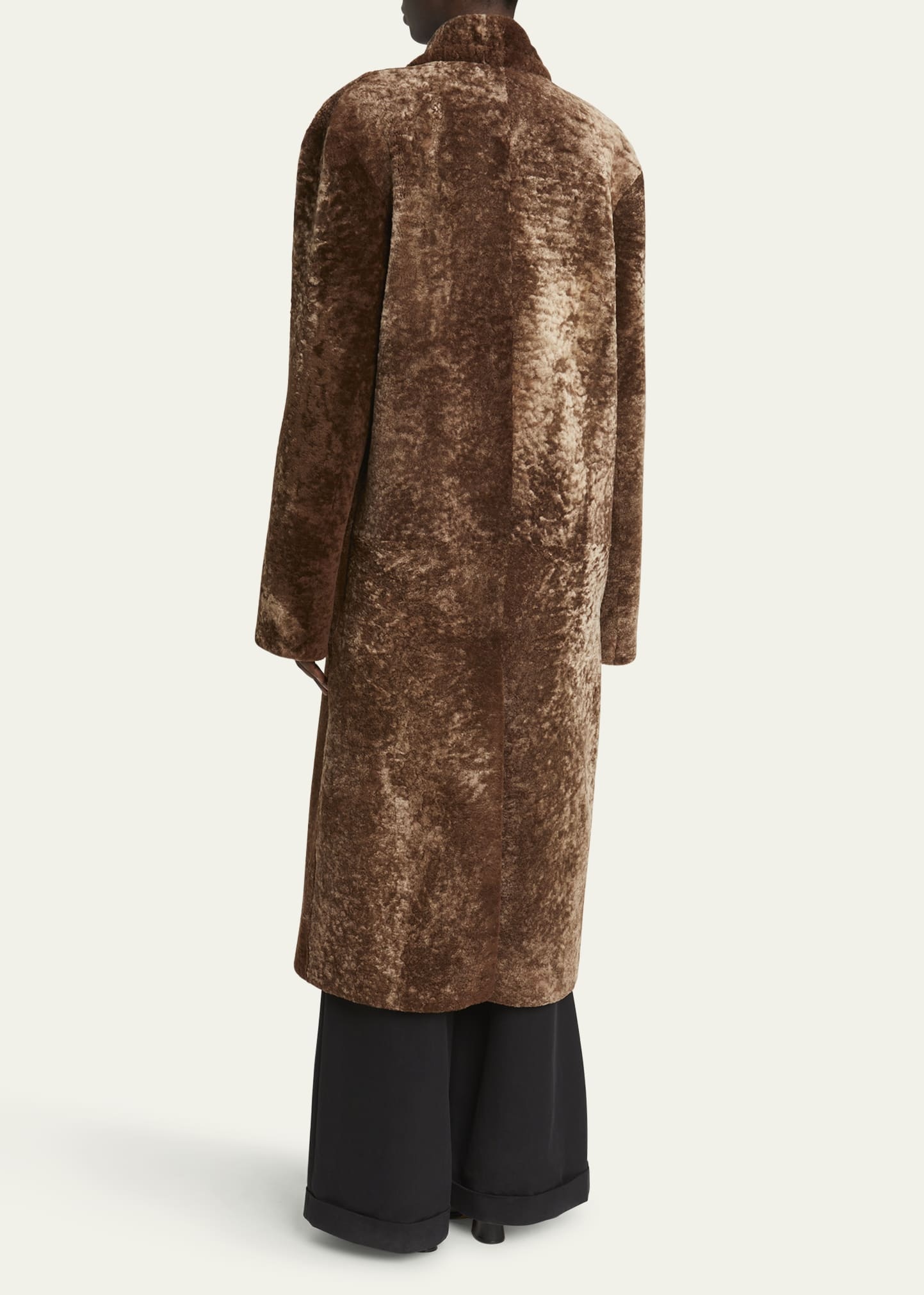 Double-Breasted Shearling Coat - 3