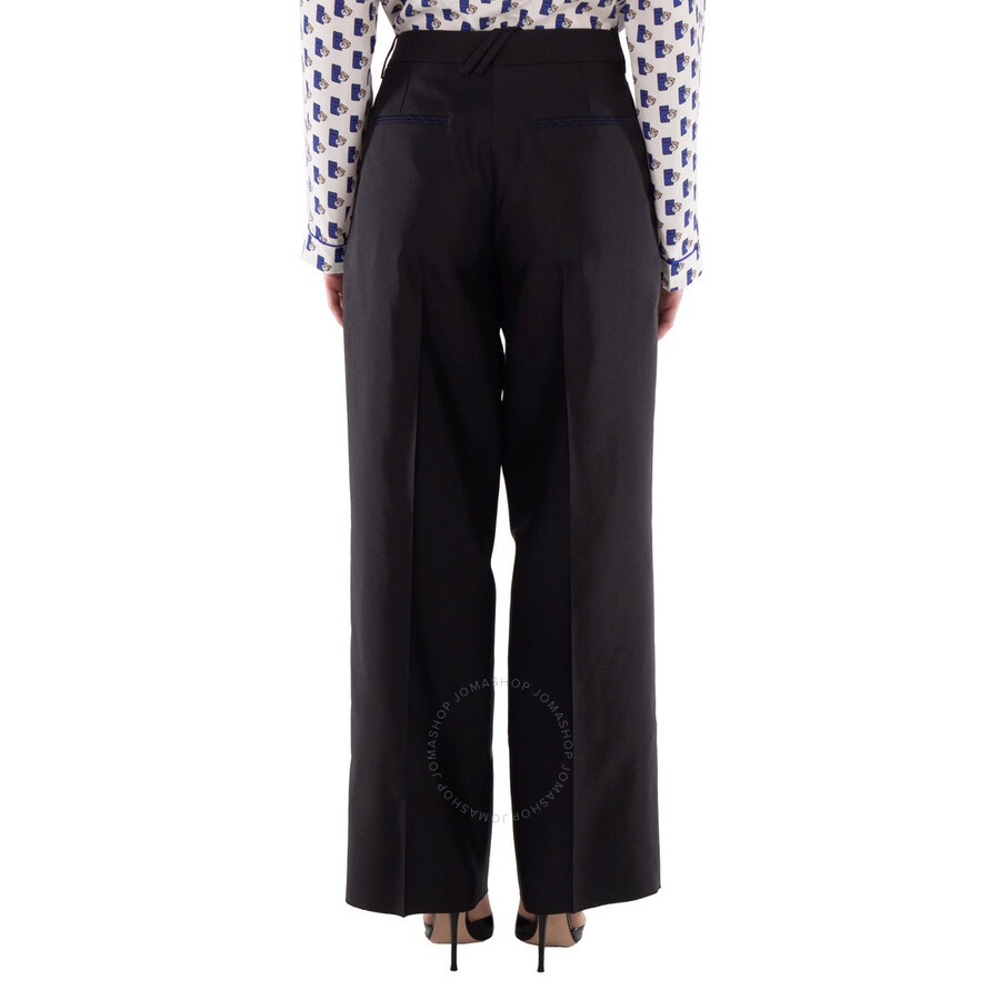 Burberry Wool Silk Pleated Tailored Trousers - 3