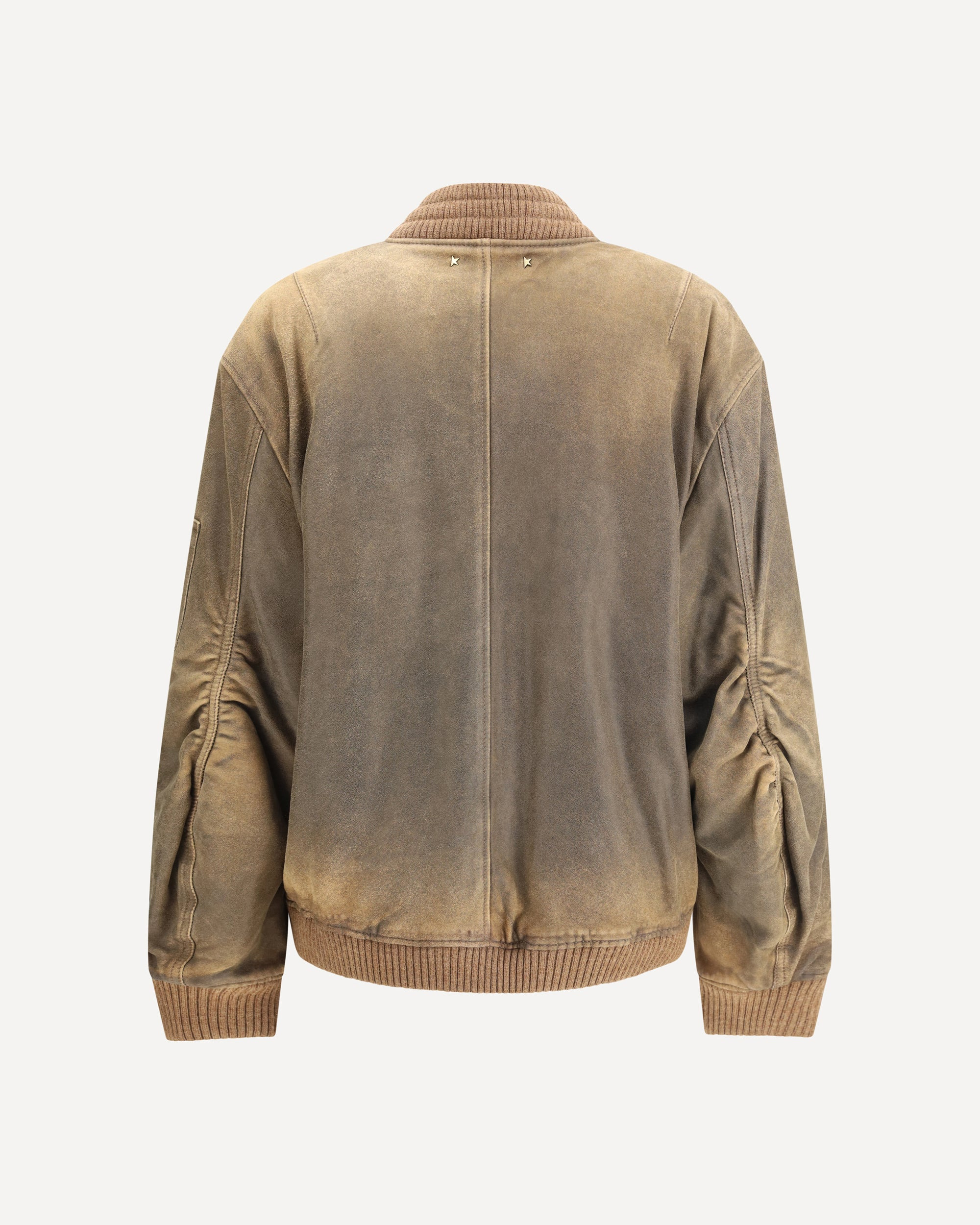 Brown Leather Jacket with zip closure - 2