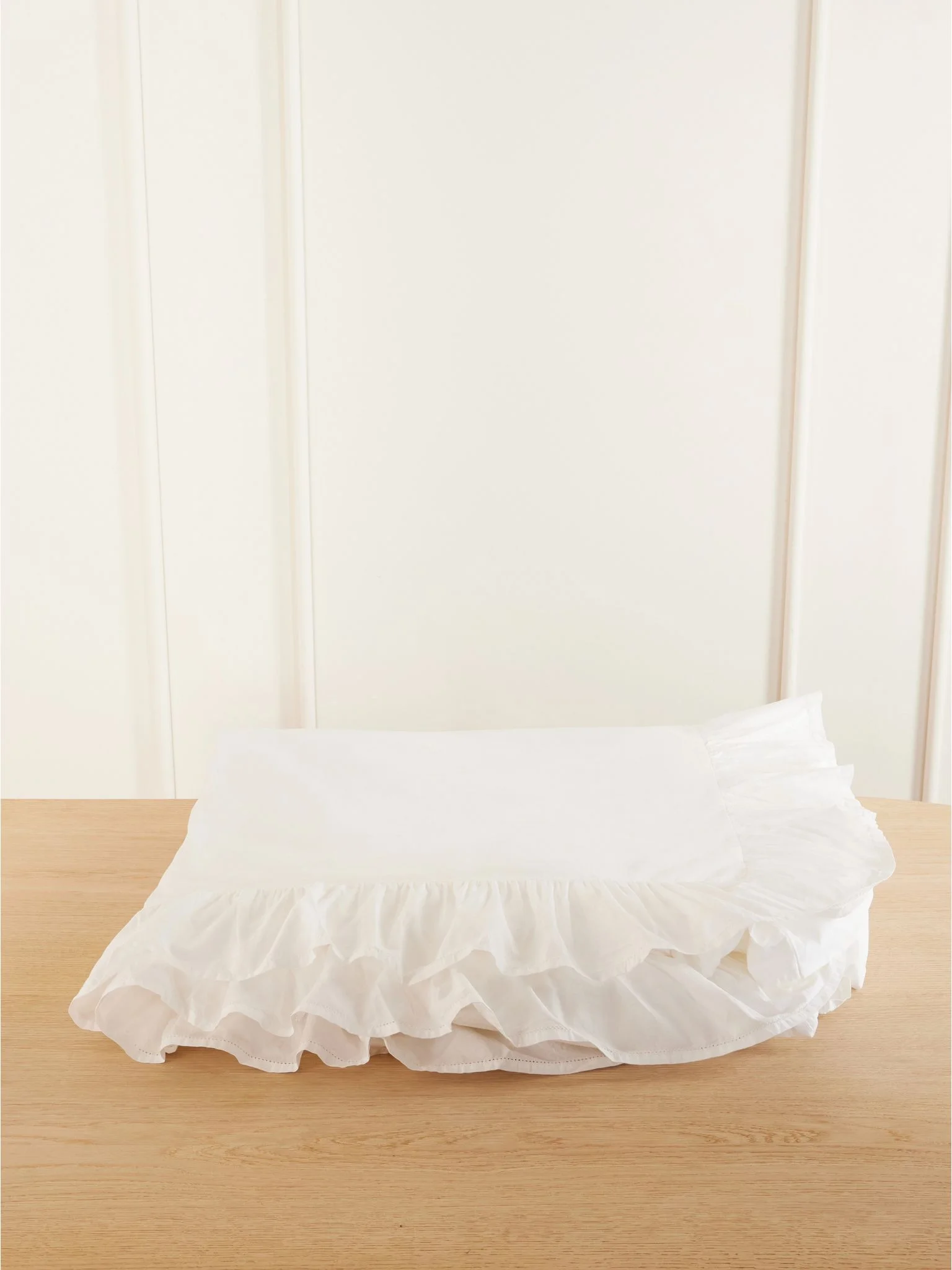 Elodie ruffled organic cotton-percale queen duvet cover White - 1