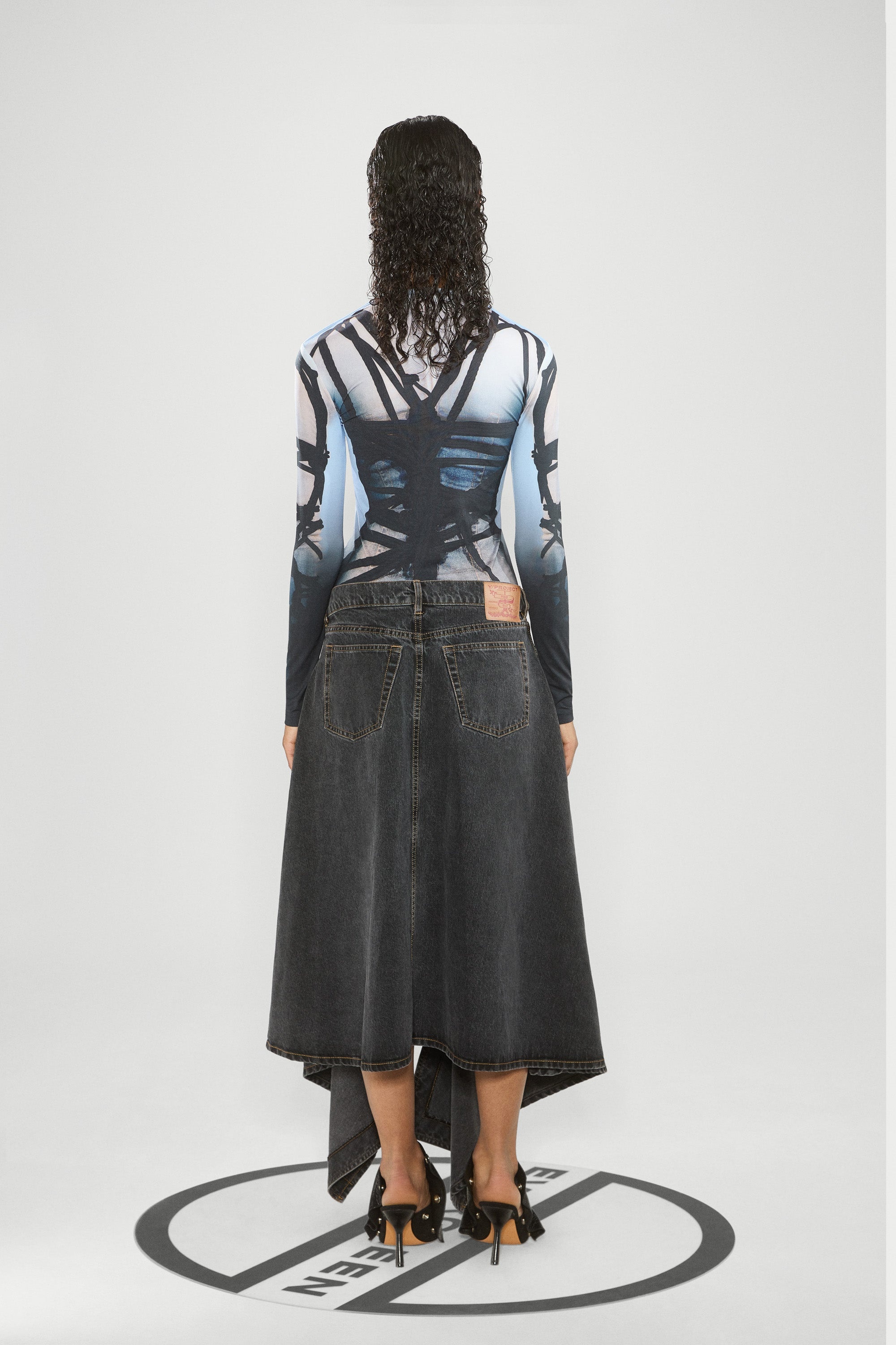 Evergreen Cut Out Denim Skirt - 4