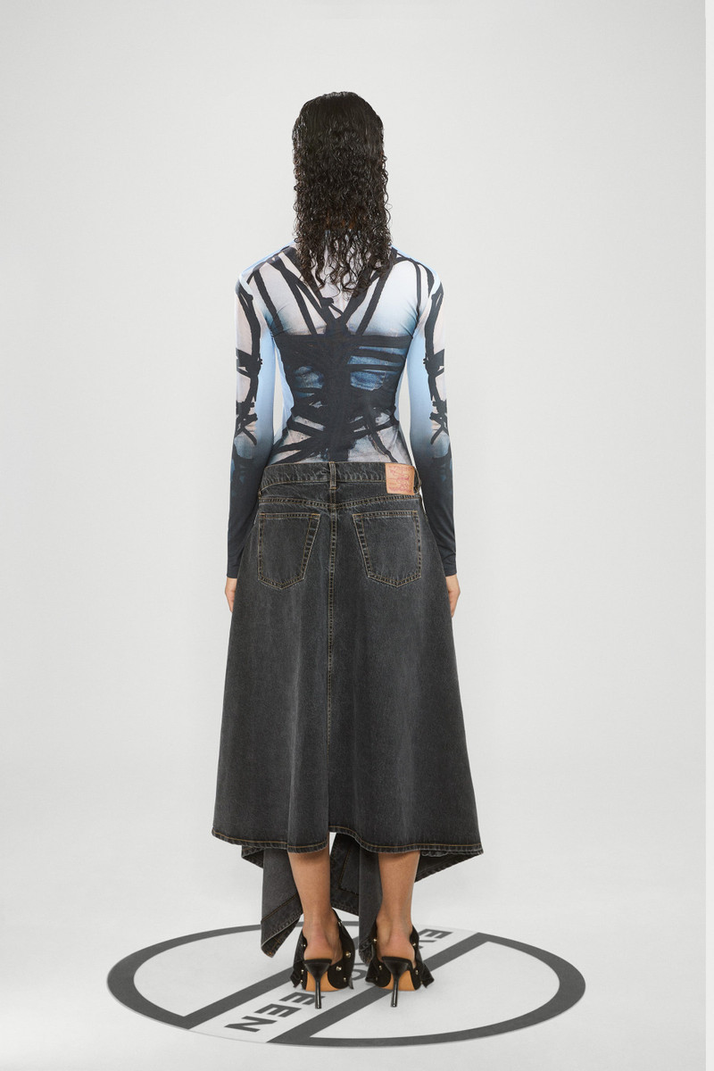 Evergreen Cut Out Denim Skirt 4