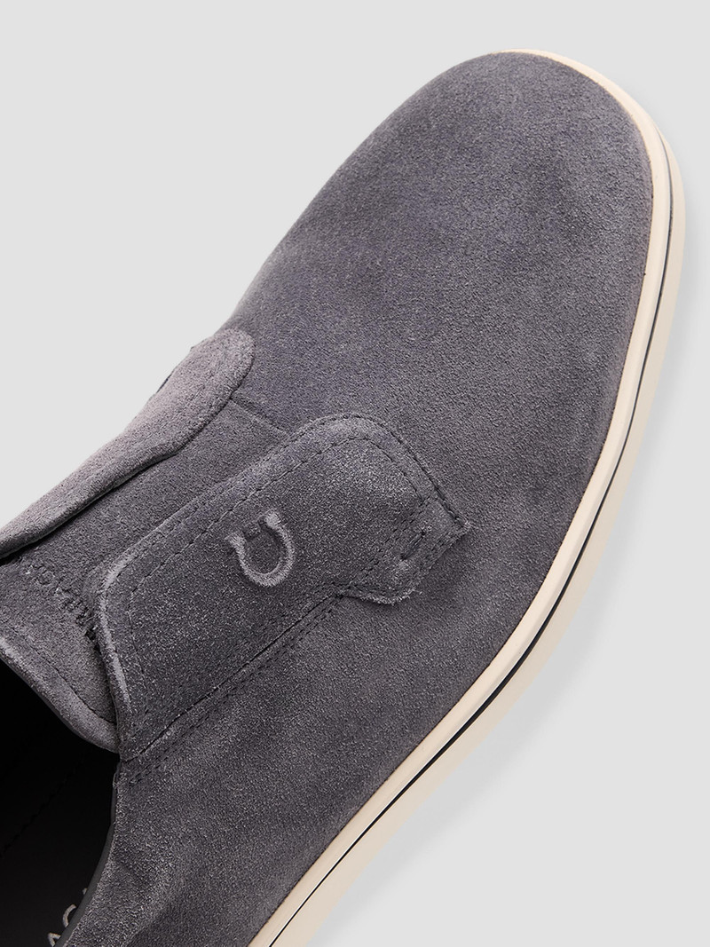 Men's Alfie Suede Gancini-Stamp Low-Top Sneakers - Blue 4