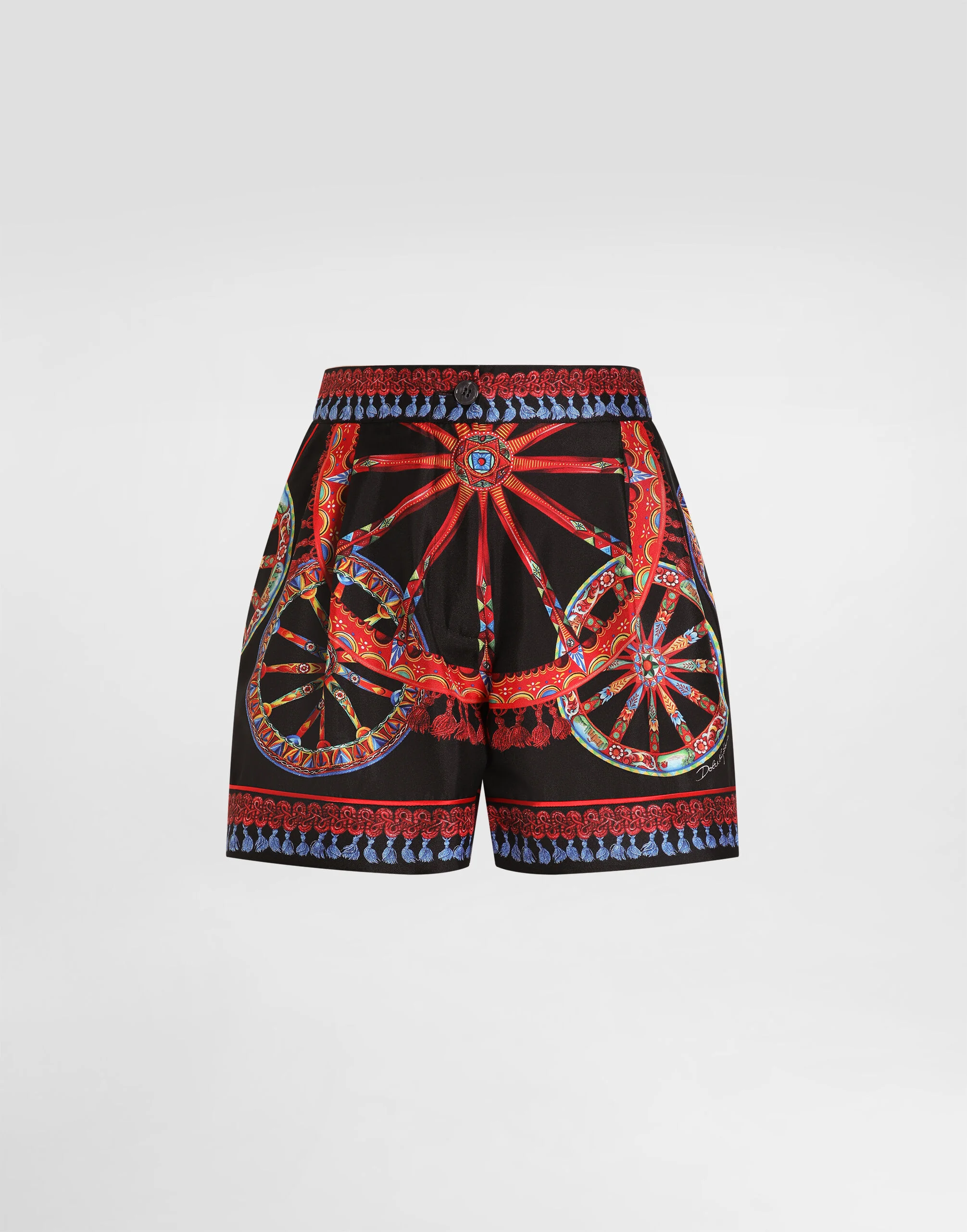 Carretto-print silk vanity bermuda shorts - 1