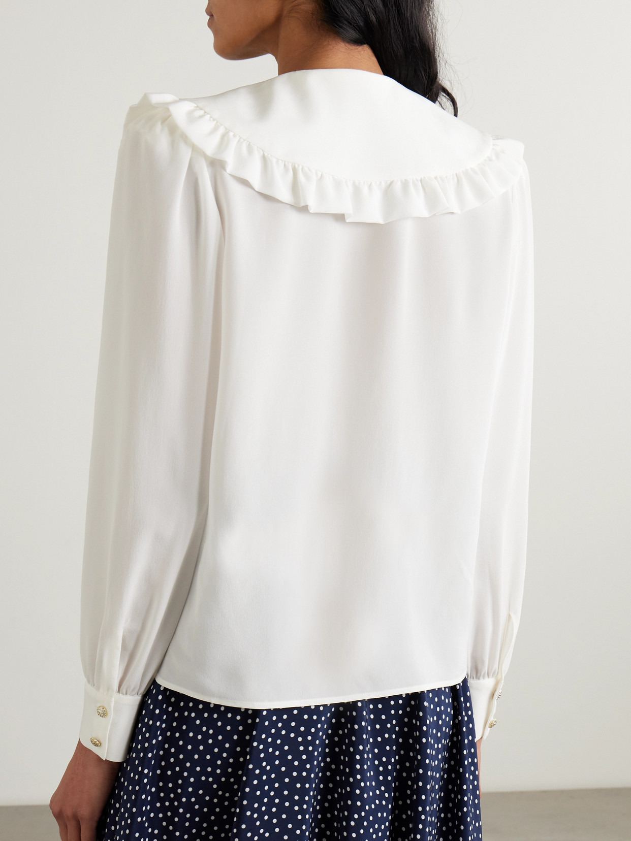 Ruffled Silk Crepe De Chine Blouse - 3