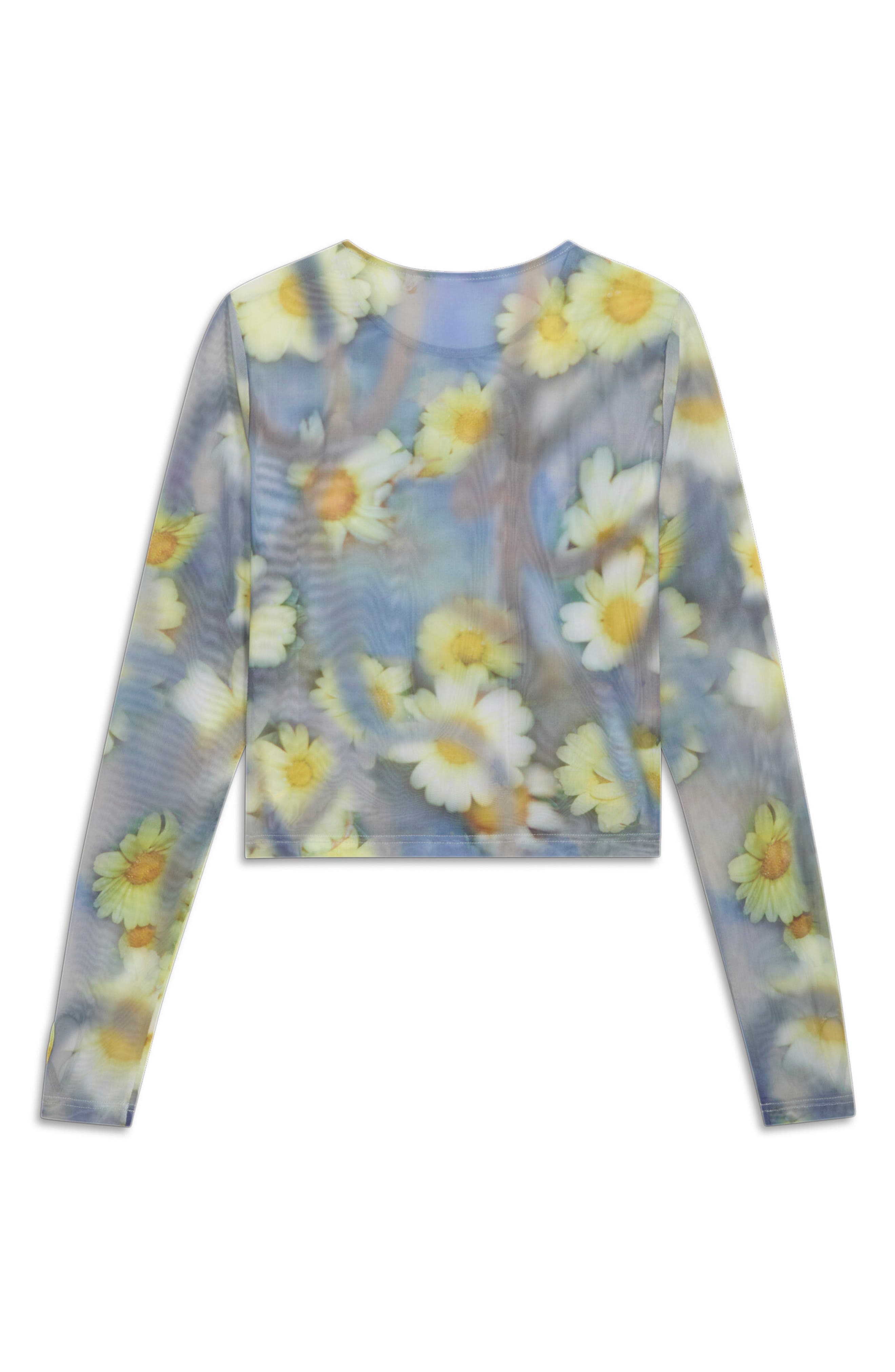PUMA x Collina Strada Mesh Long Sleeve Top in Yellow Pear-Aop at Nordstrom - 7