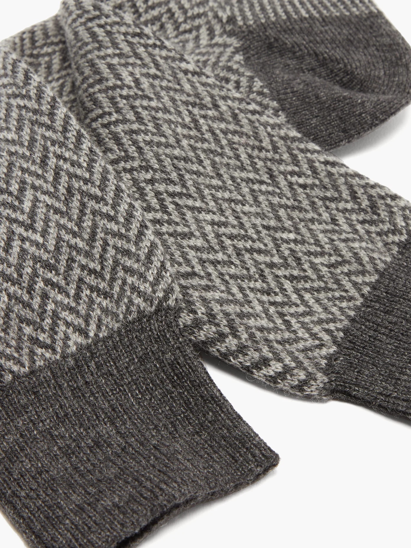 Herringbone cashmere-blend socks - 2