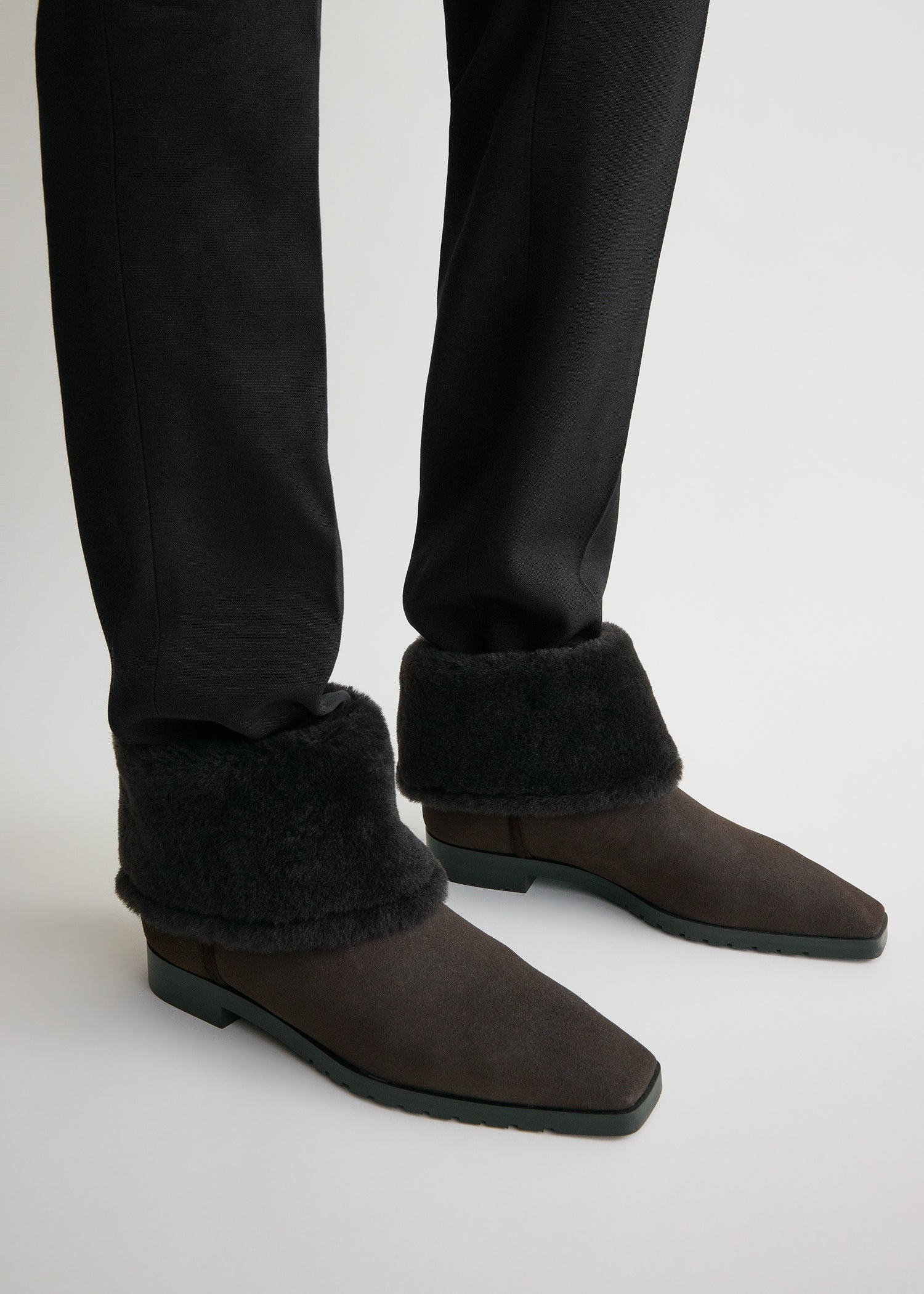 Fold-down shearling boots pepper - 3