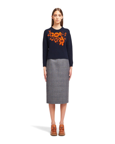 Prada Embroidered wool and cashmere crew-neck sweater outlook