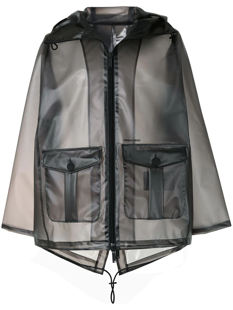 transparent short parka 1