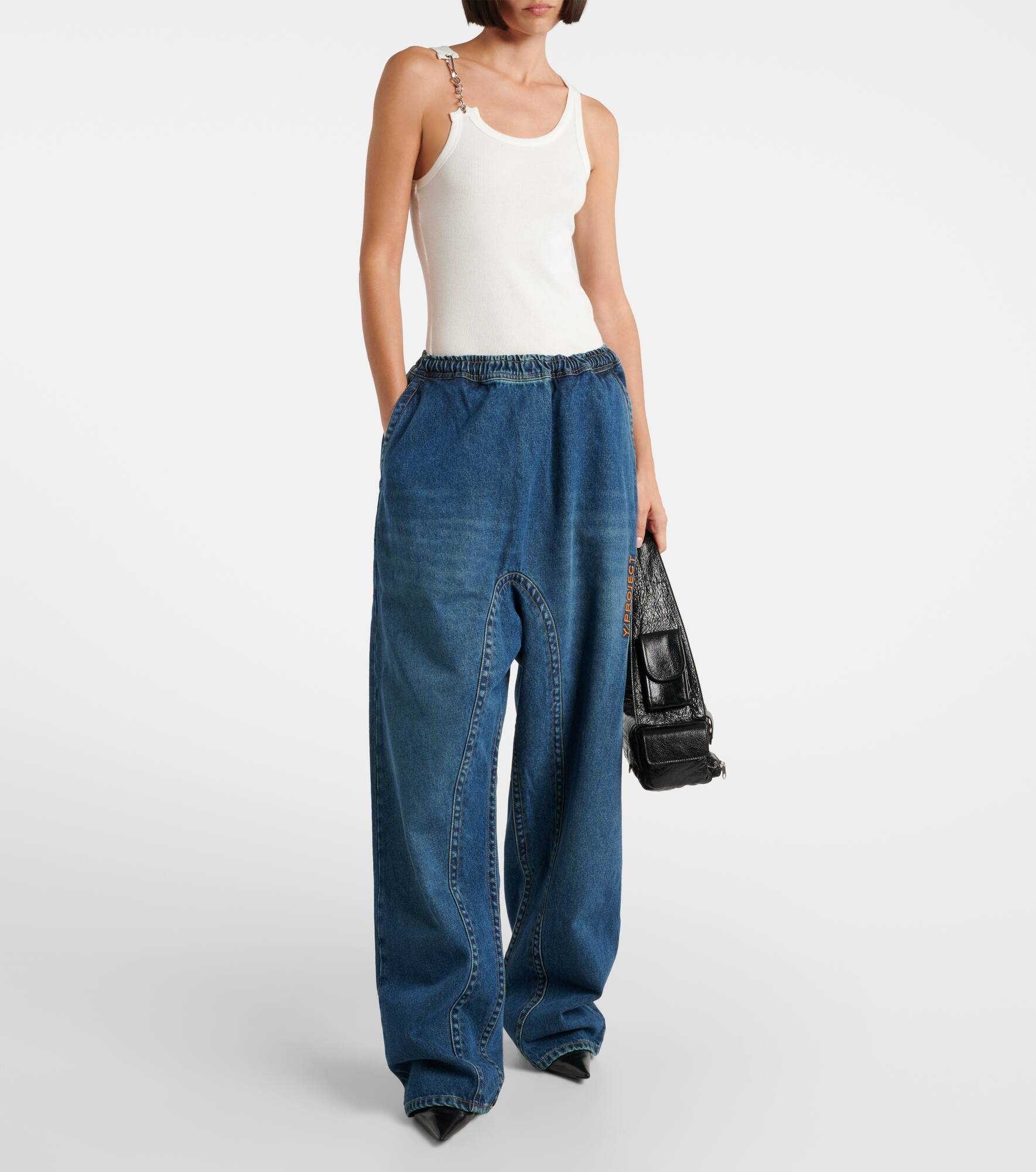 Logo low-rise wide-leg jeans - 2