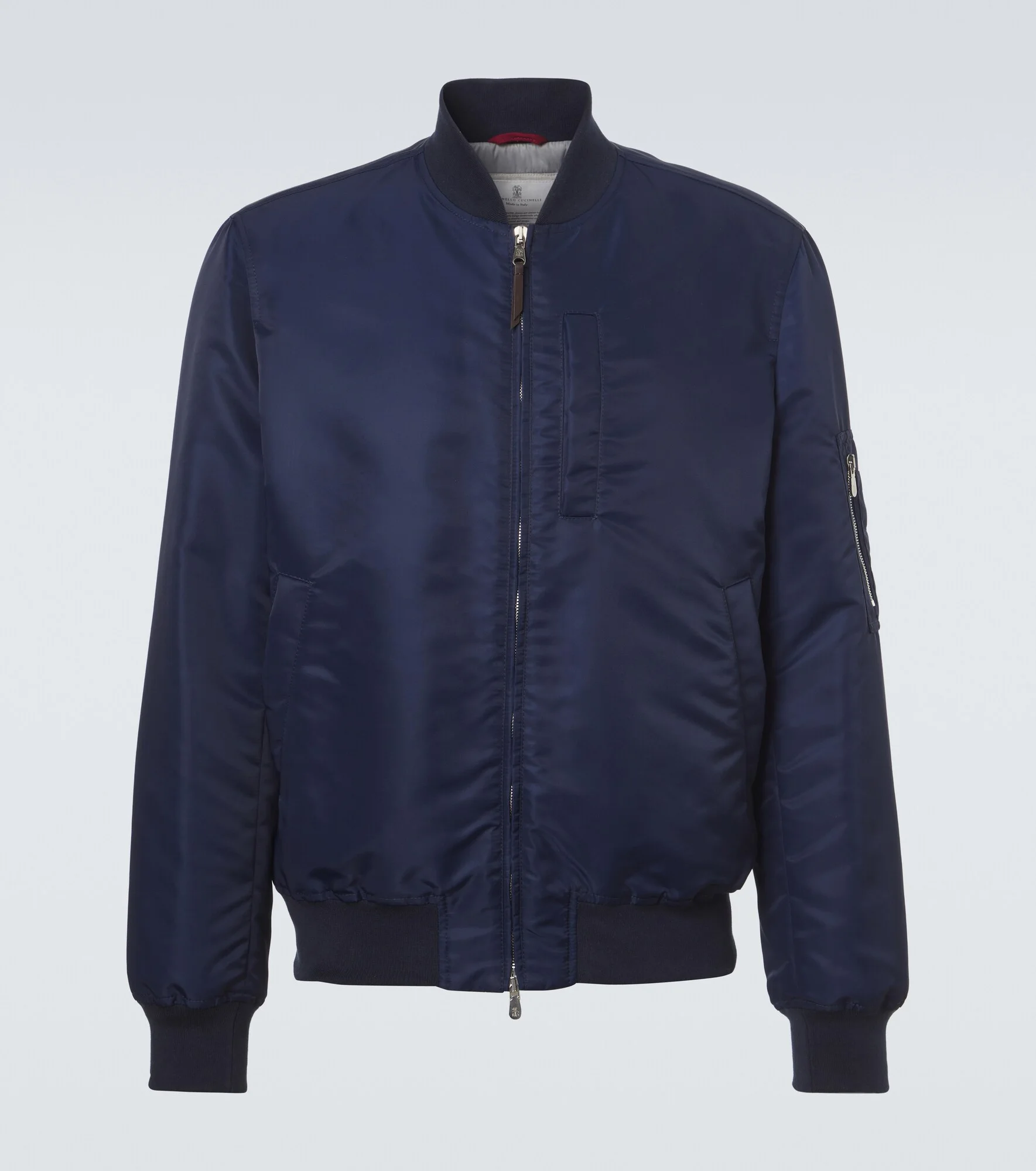 Cotton-trimmed bomber jacket - 1